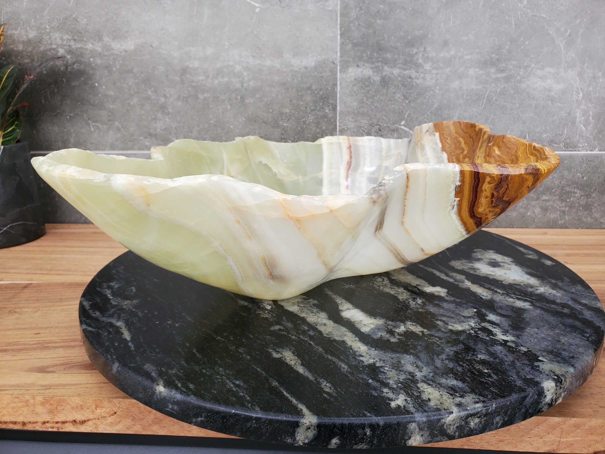 S32_07 Onyx Stone Vessel Bathroom Sink - 18 x 15 inch