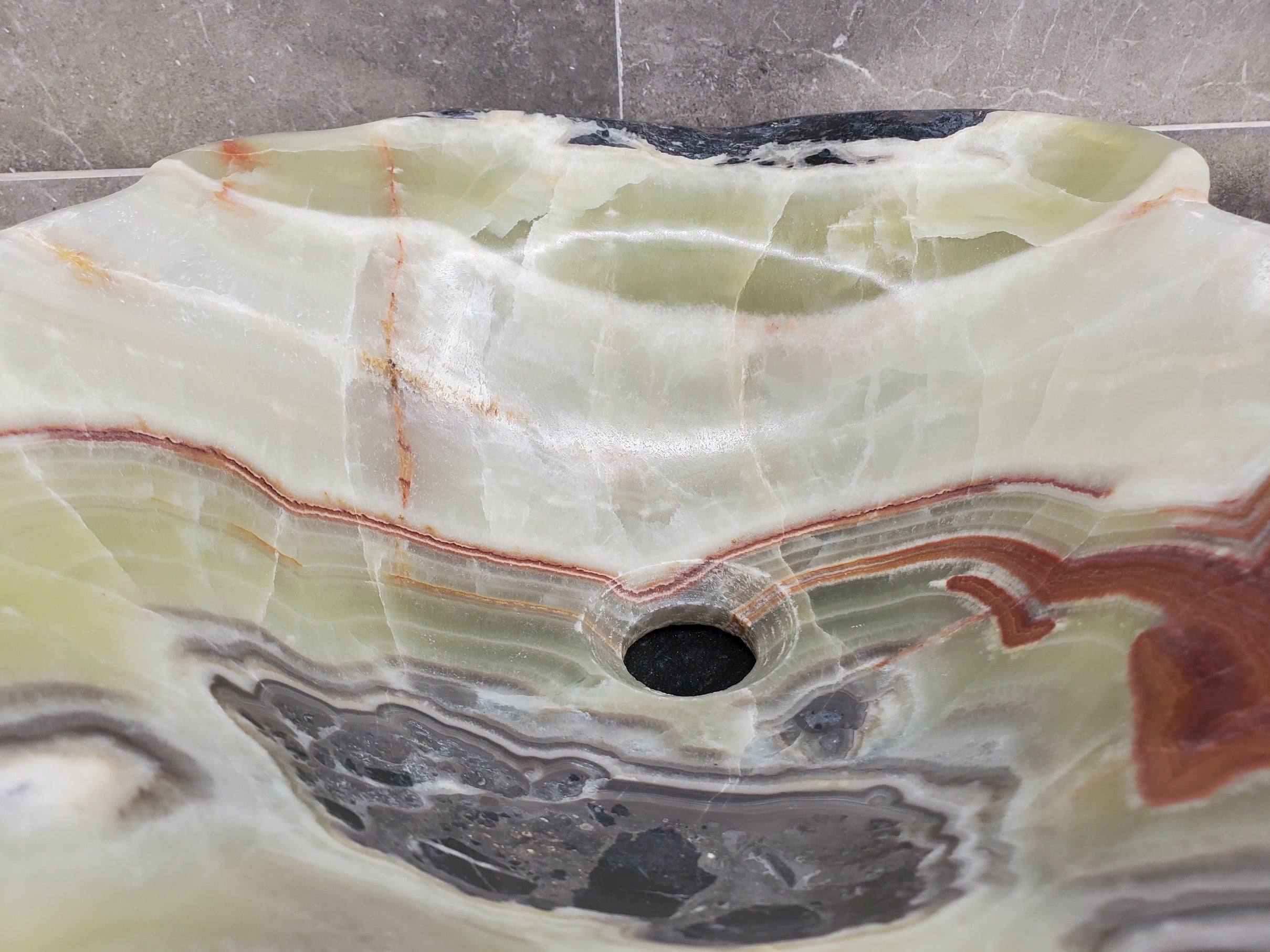 S33_54 Green Onyx Bathroom Vessel Sink