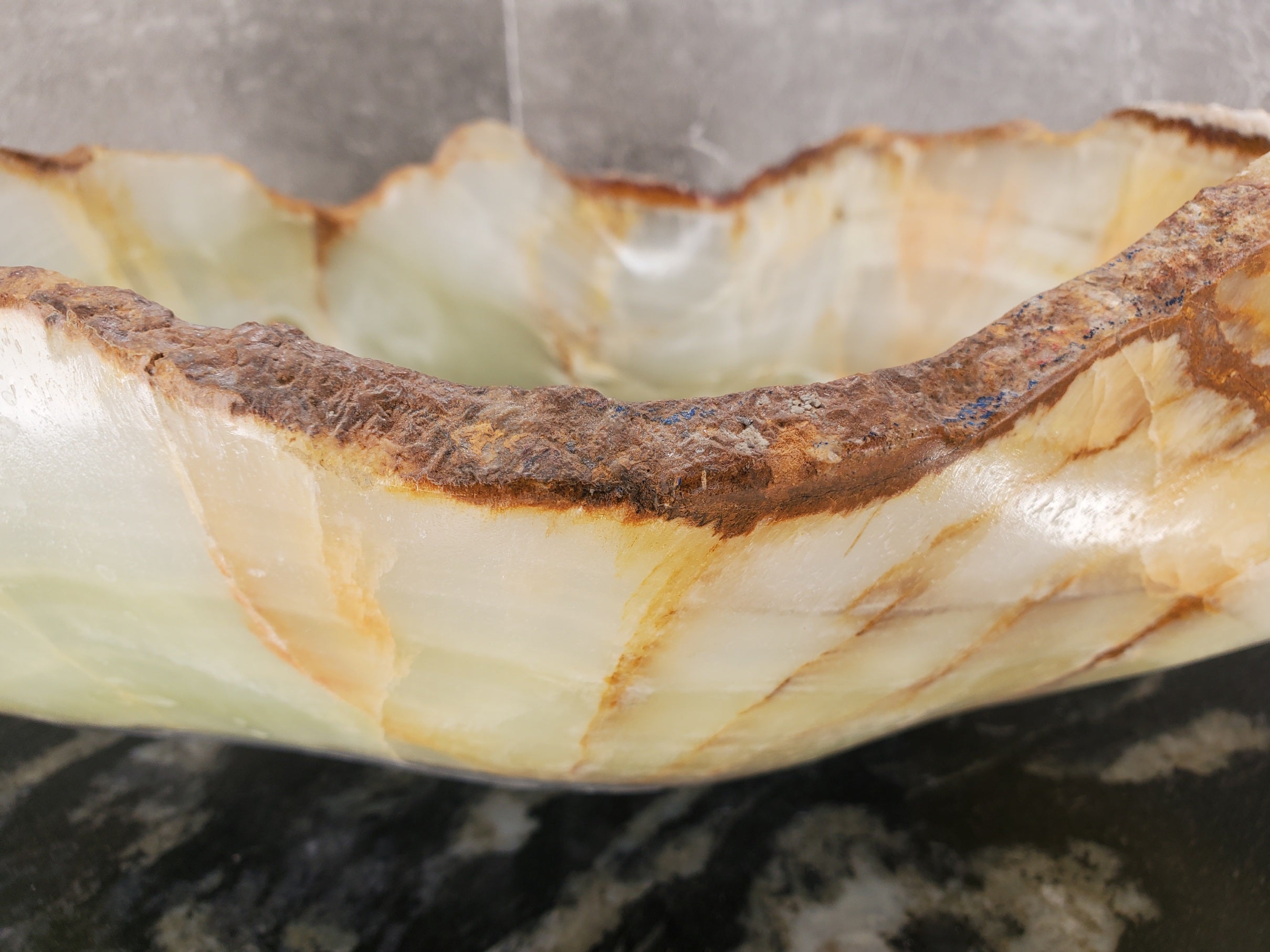 S33_22 Green Onyx Bathroom Vessel Sink - 19 x 19 inch