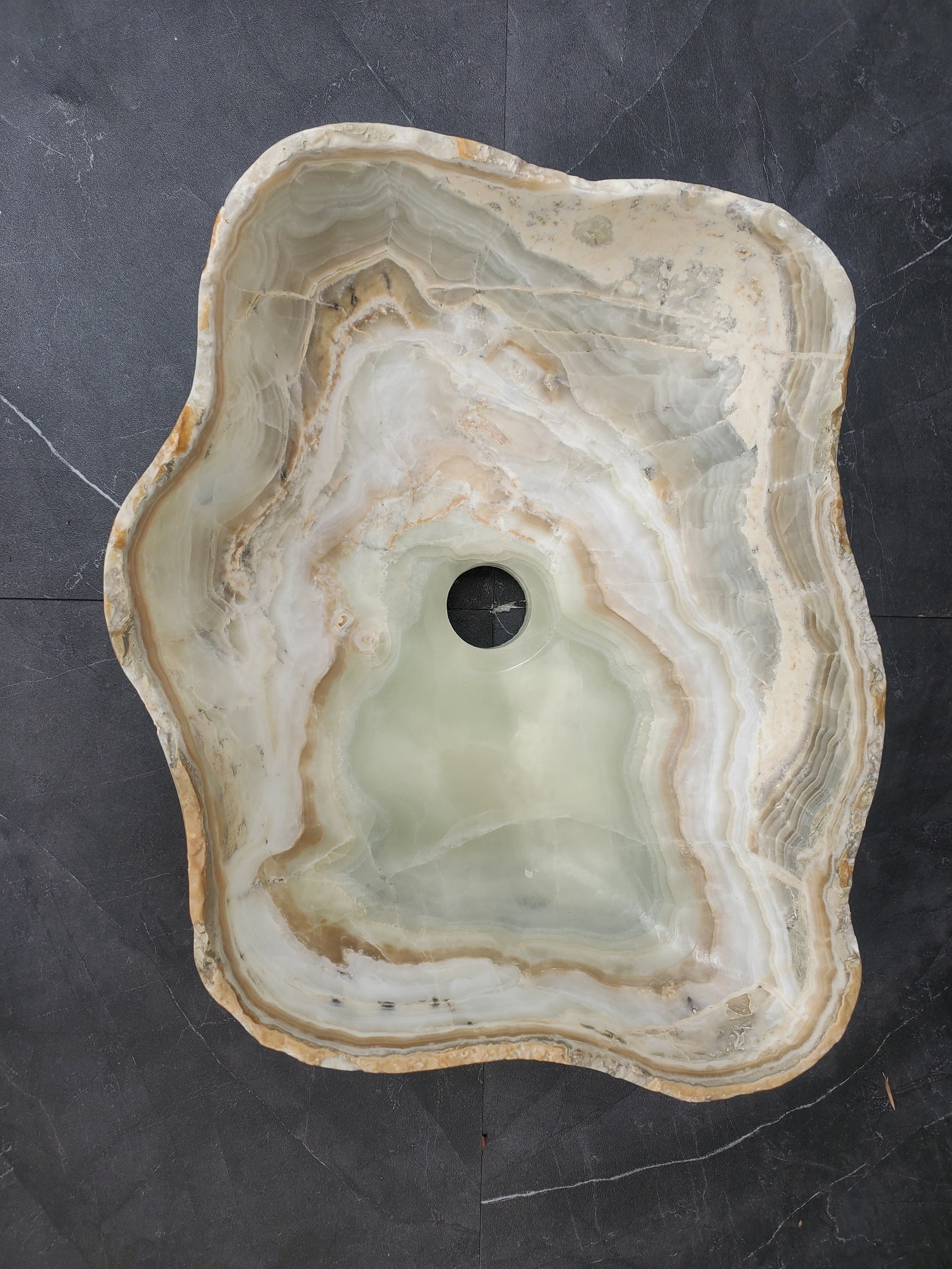 S34_20 Light Onyx Bathroom Vessel Sink - 15 x 12.5 inch