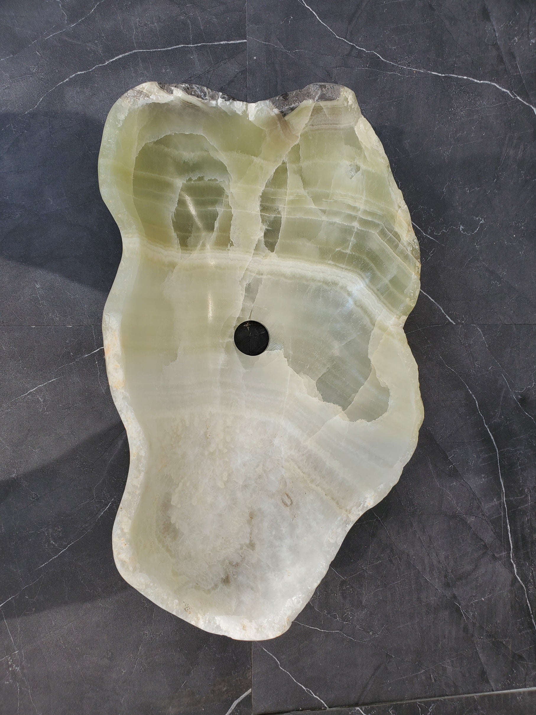 S34_15 Green Onyx Bathroom Vessel Sink - 20 x 12 inch