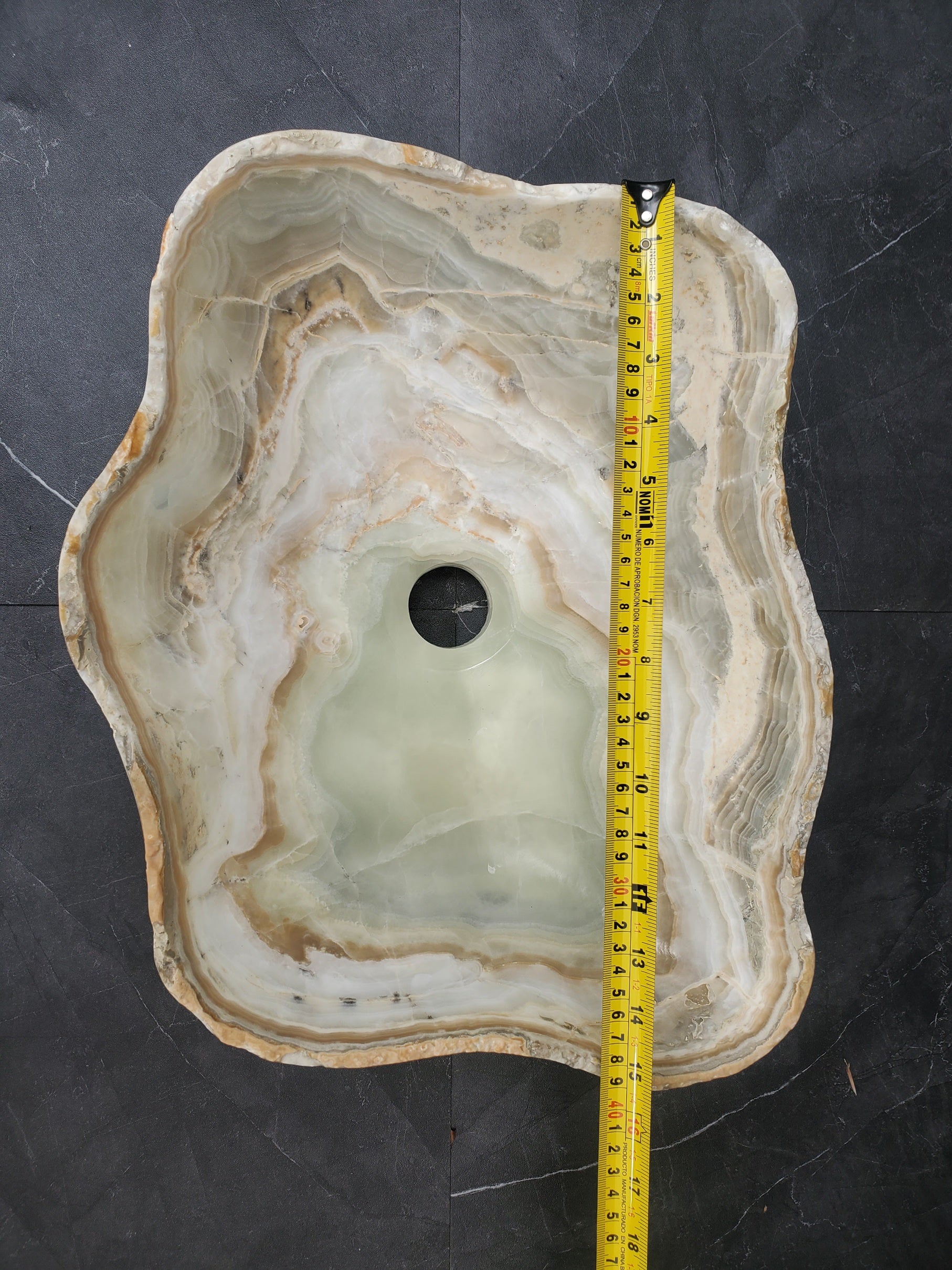 S34_20 Light Onyx Bathroom Vessel Sink - 15 x 12.5 inch