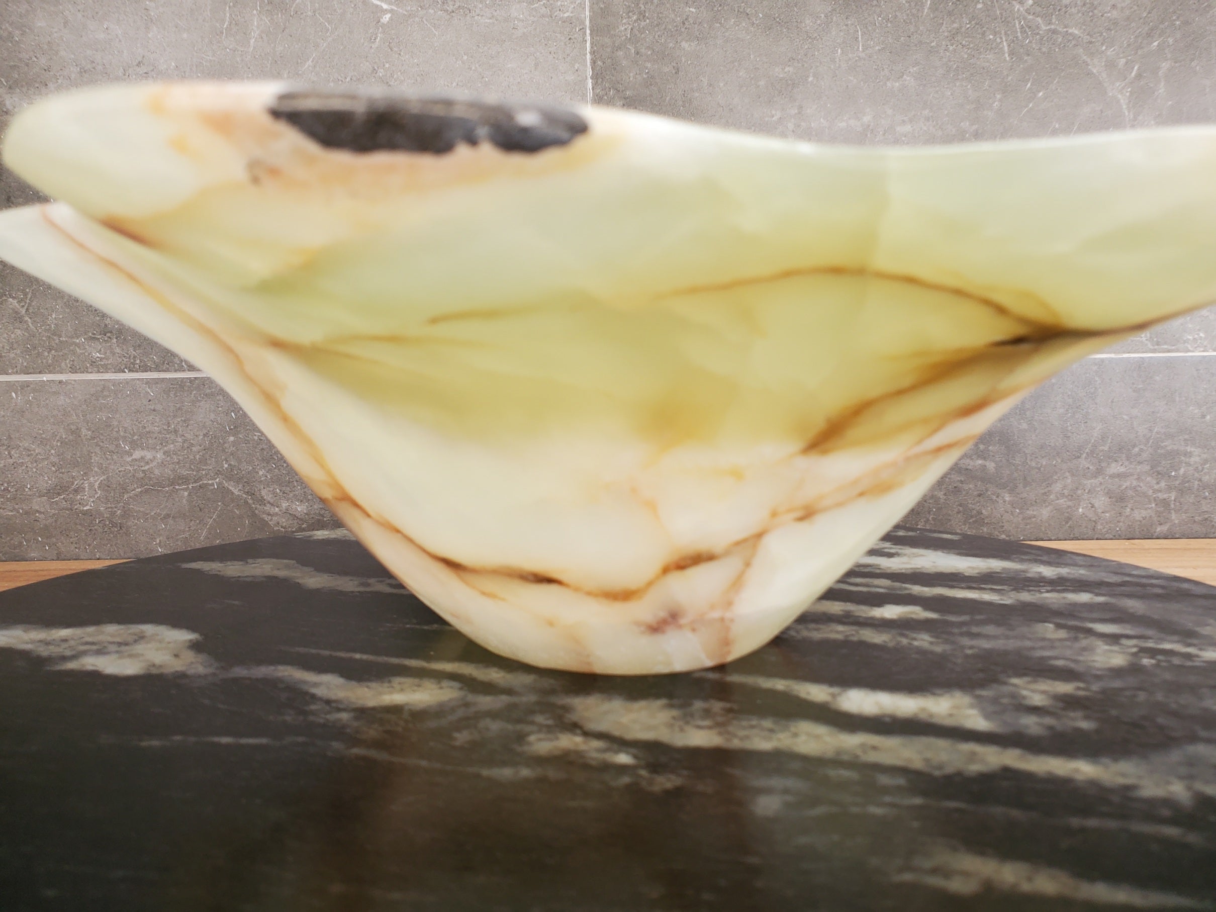 S33_56 Green Onyx Bathroom Vessel Sink - 17 x 13.5 inch