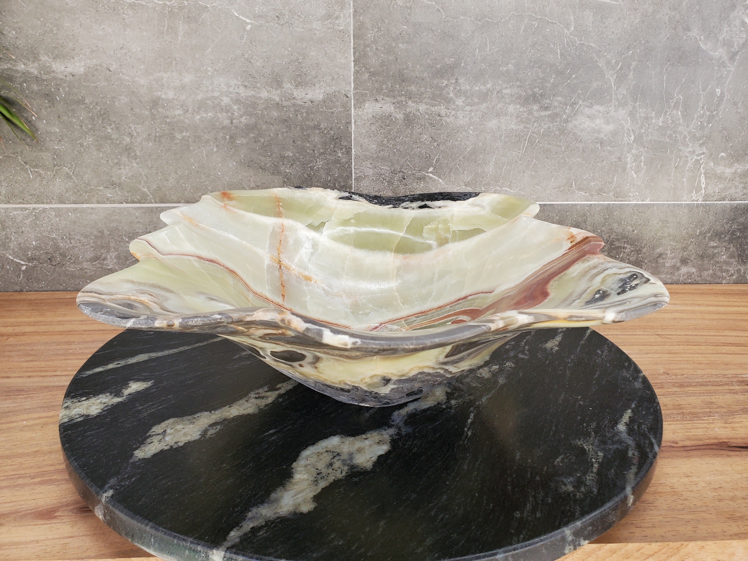 S33_54 Green Onyx Bathroom Vessel Sink - 18.5 x 14.5 inch