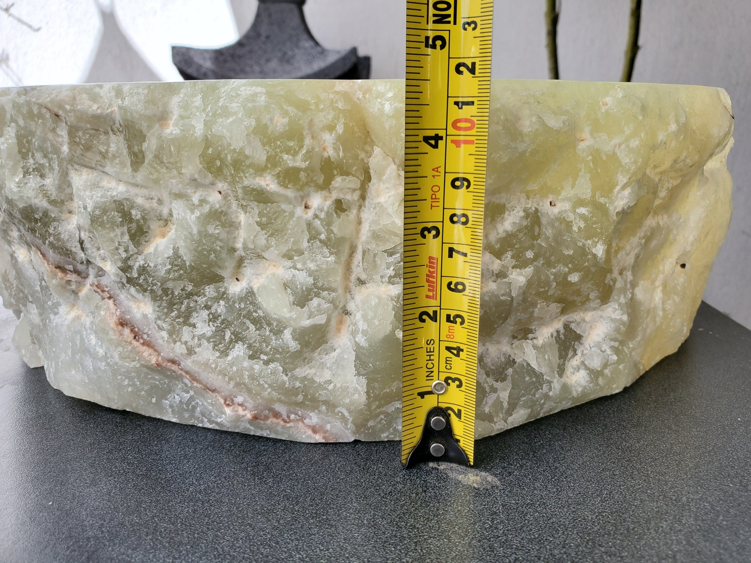 SET3708 - Onyx Stone Vessel Sink Set, Green, Master Bathroom Double Sinks Bathroom Sinks pair