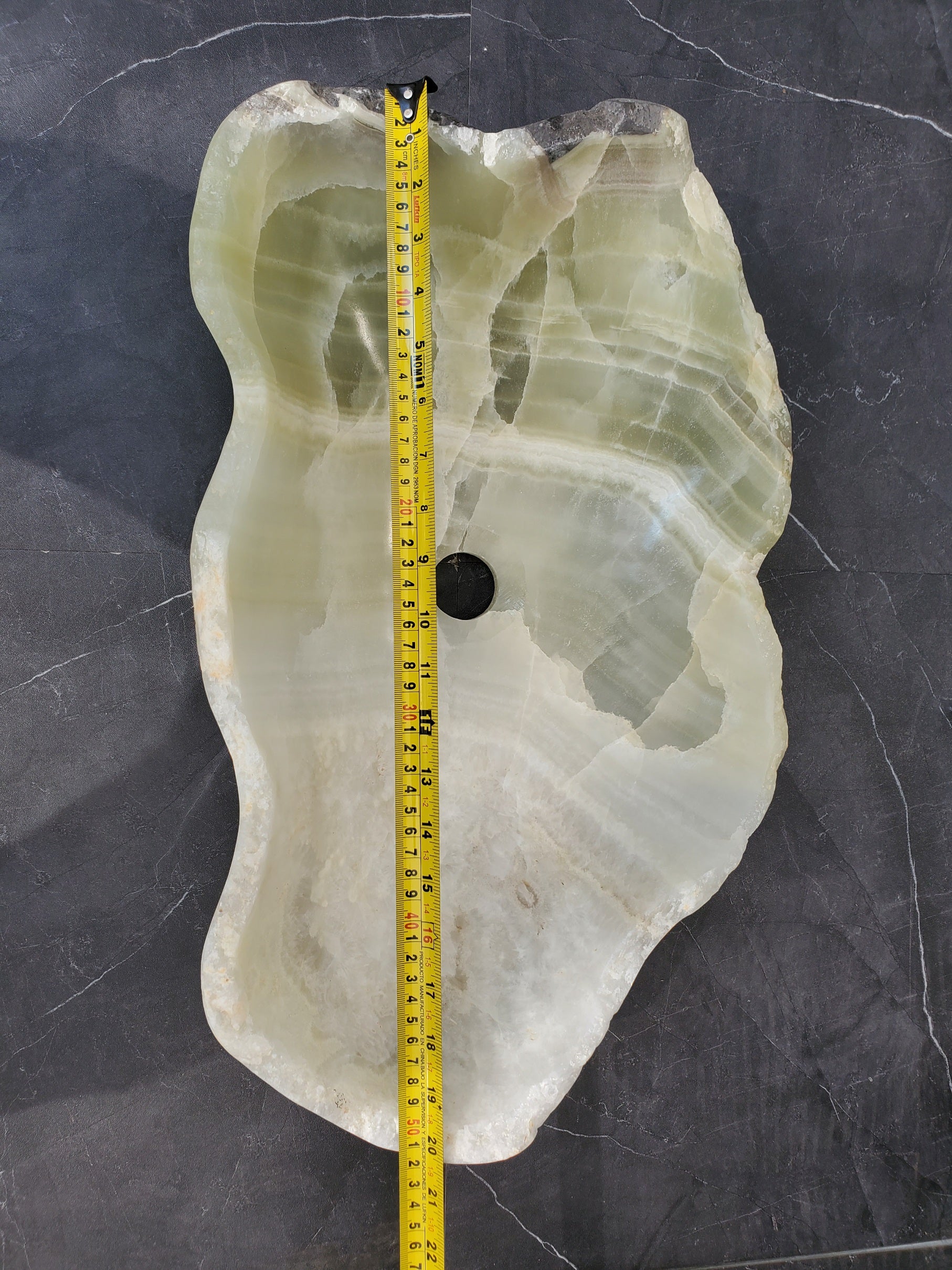 S34_15 Green Onyx Bathroom Vessel Sink - 20 x 12 inch
