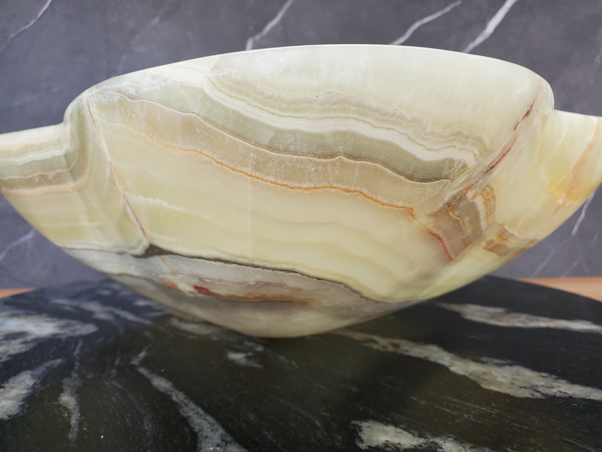 S34_17 Green Onyx Bathroom Vessel Sink - 17 x 14 inch