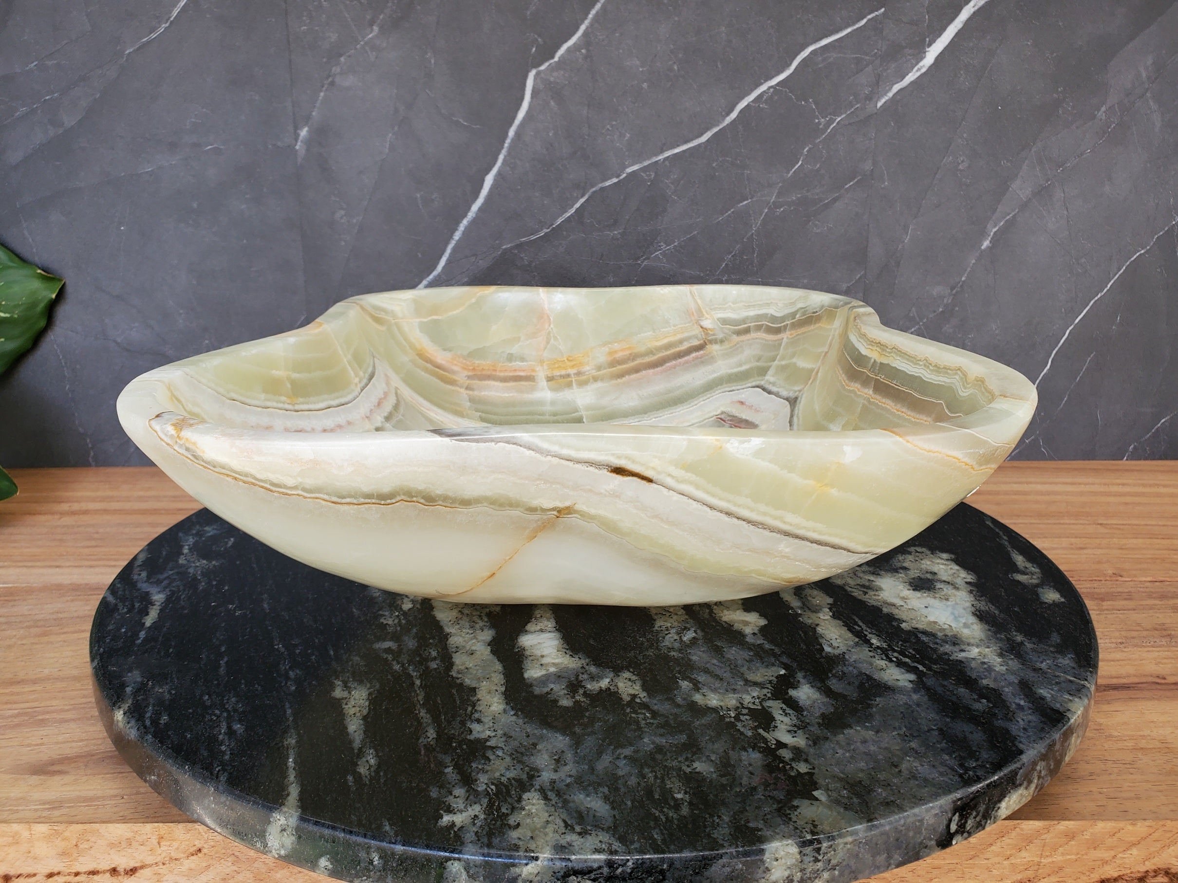 S34_17 Green Onyx Bathroom Vessel Sink - 17 x 14 inch