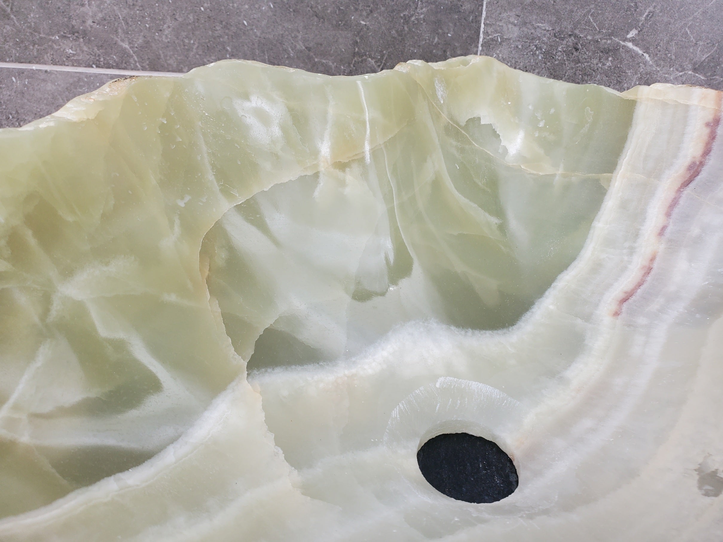 S32_07 Onyx Stone Vessel Bathroom Sink