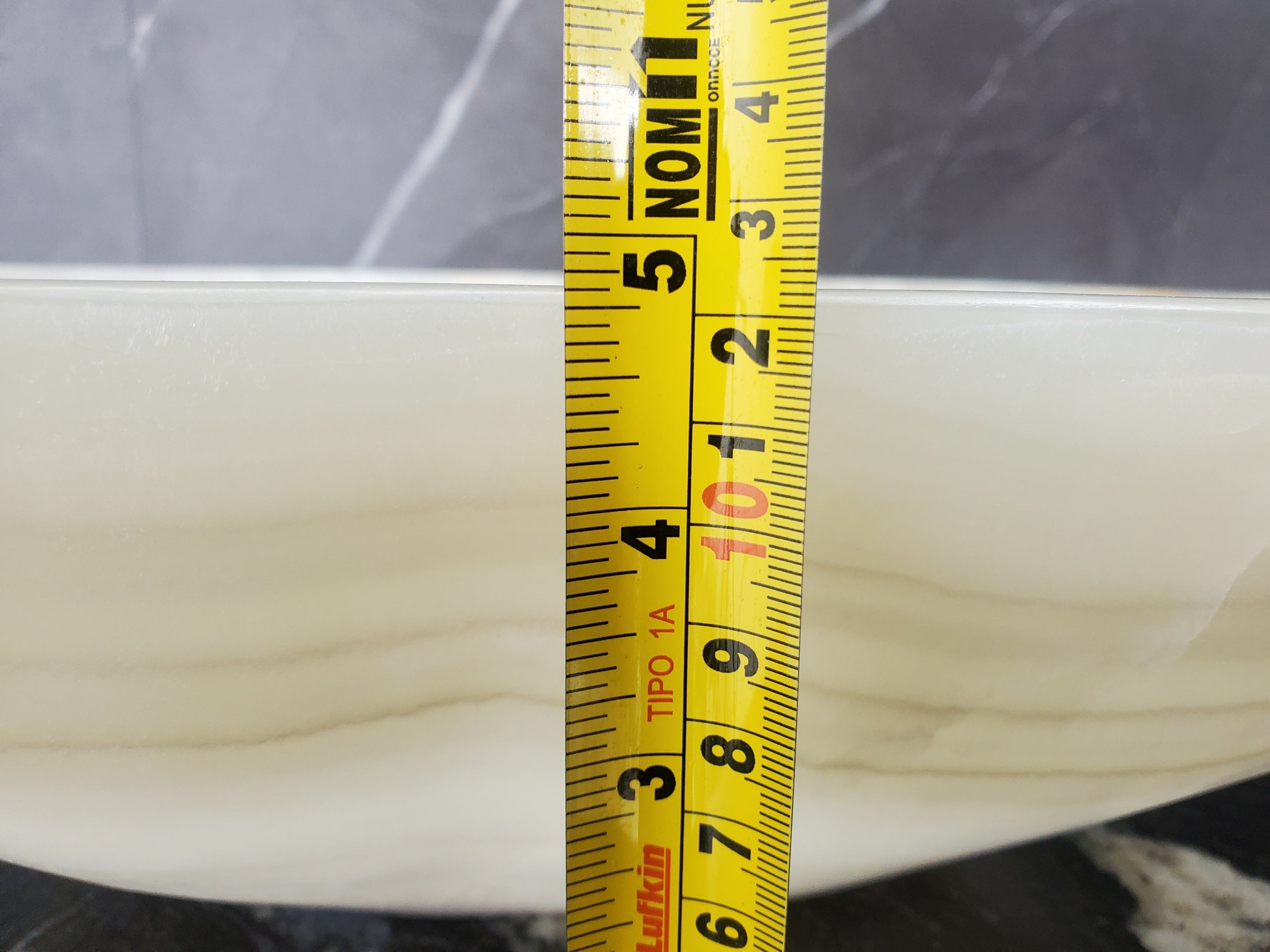 S34_19 Light Green Onyx Bathroom Vessel Sink - 14 x 13 inch