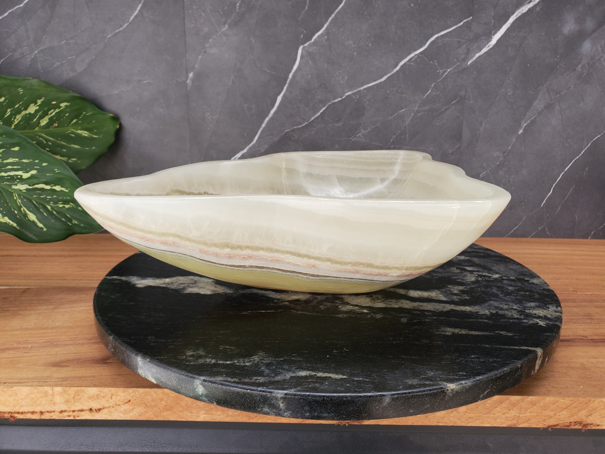S34_24 Light Green Onyx Stone Vessel Sink - 20 x 13.5 Inch