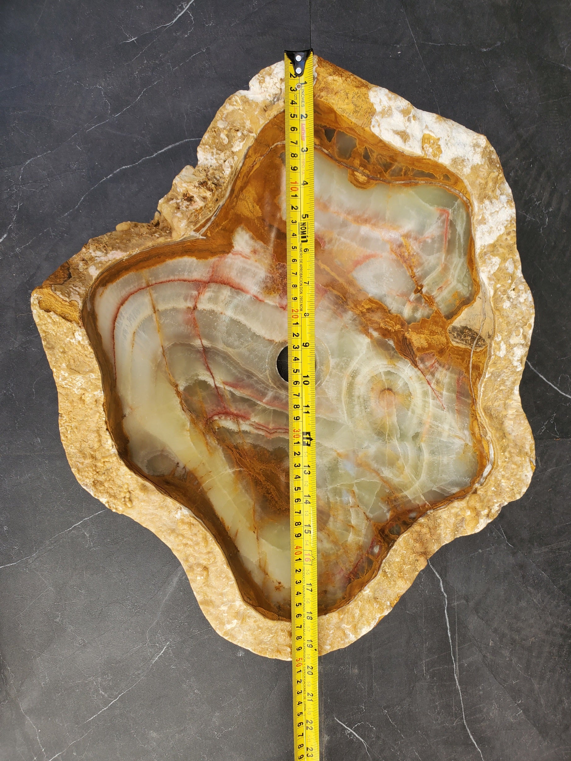S33_58 Green Onyx Bathroom Vessel Sink - 19.5 x 15 inch
