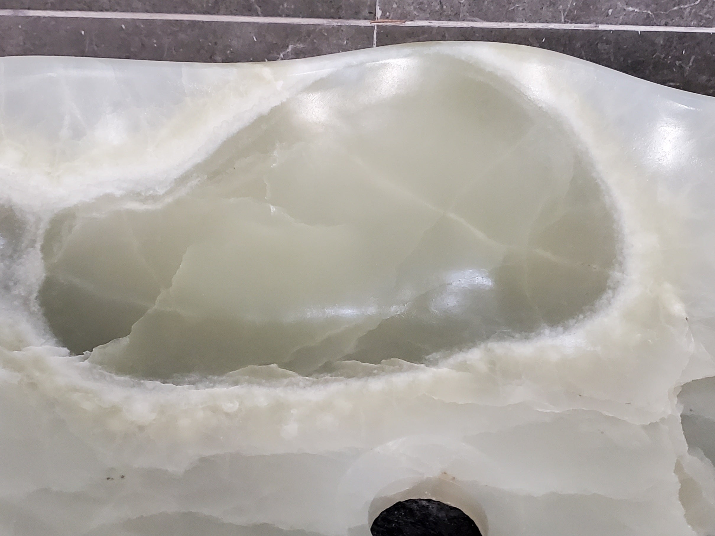 Green Onyx Marble Vessel Sink, 22x17 Inch Natural Stone Countertop Basin, Polished Luxury Vanity Sink, Spa Bathroom Decor S40_08 Bathroom Sinks Featured Onyx Sinks Sinks
