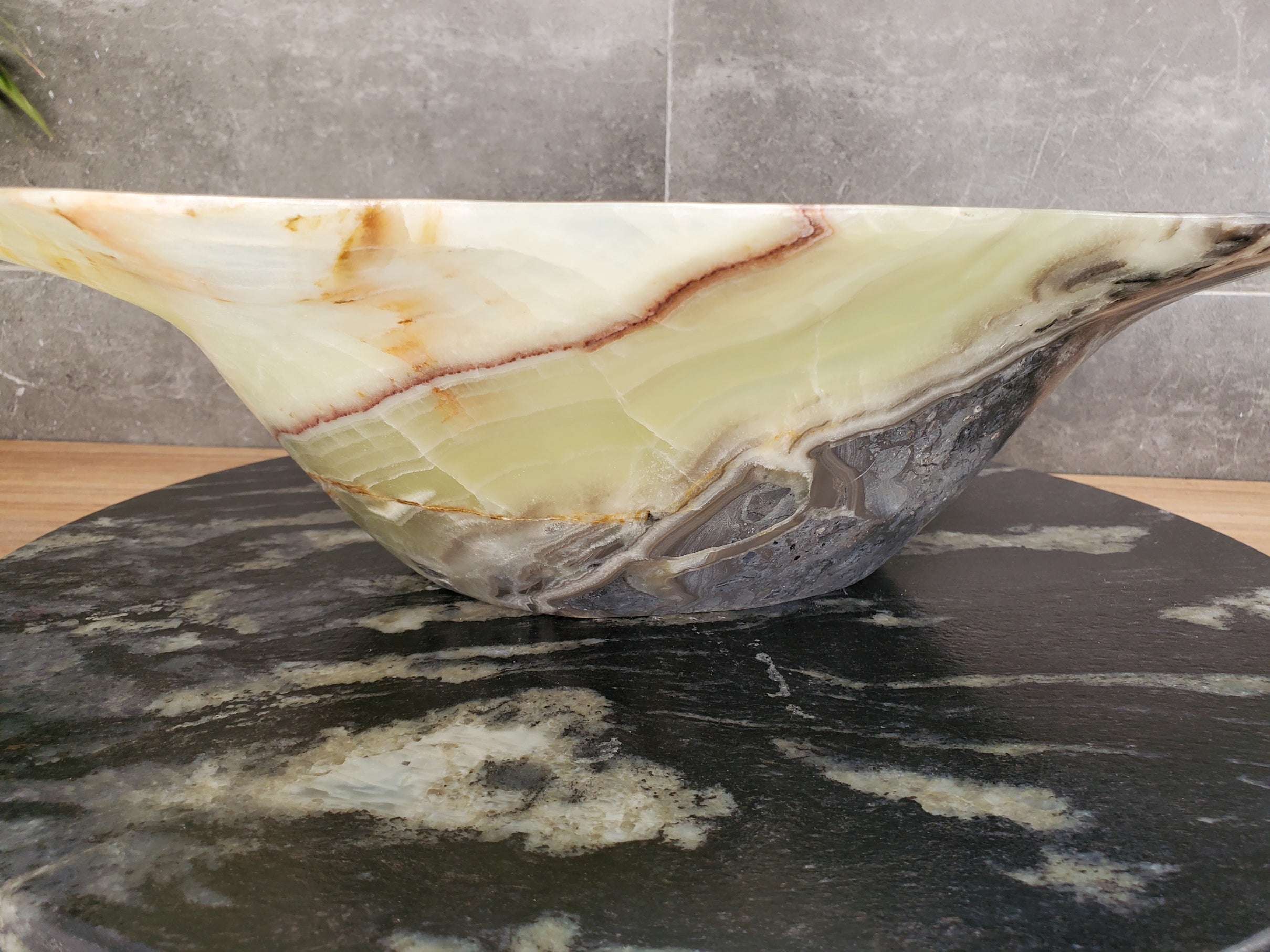 S33_55 Green Onyx Bathroom Vessel Sink - 18.5 x 14.5 inch