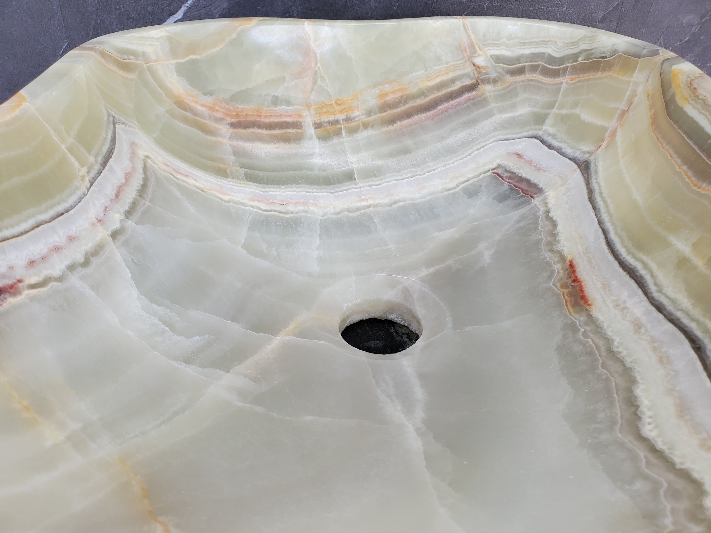S34_17 Green Onyx Bathroom Vessel Sink - 17 x 14 inch