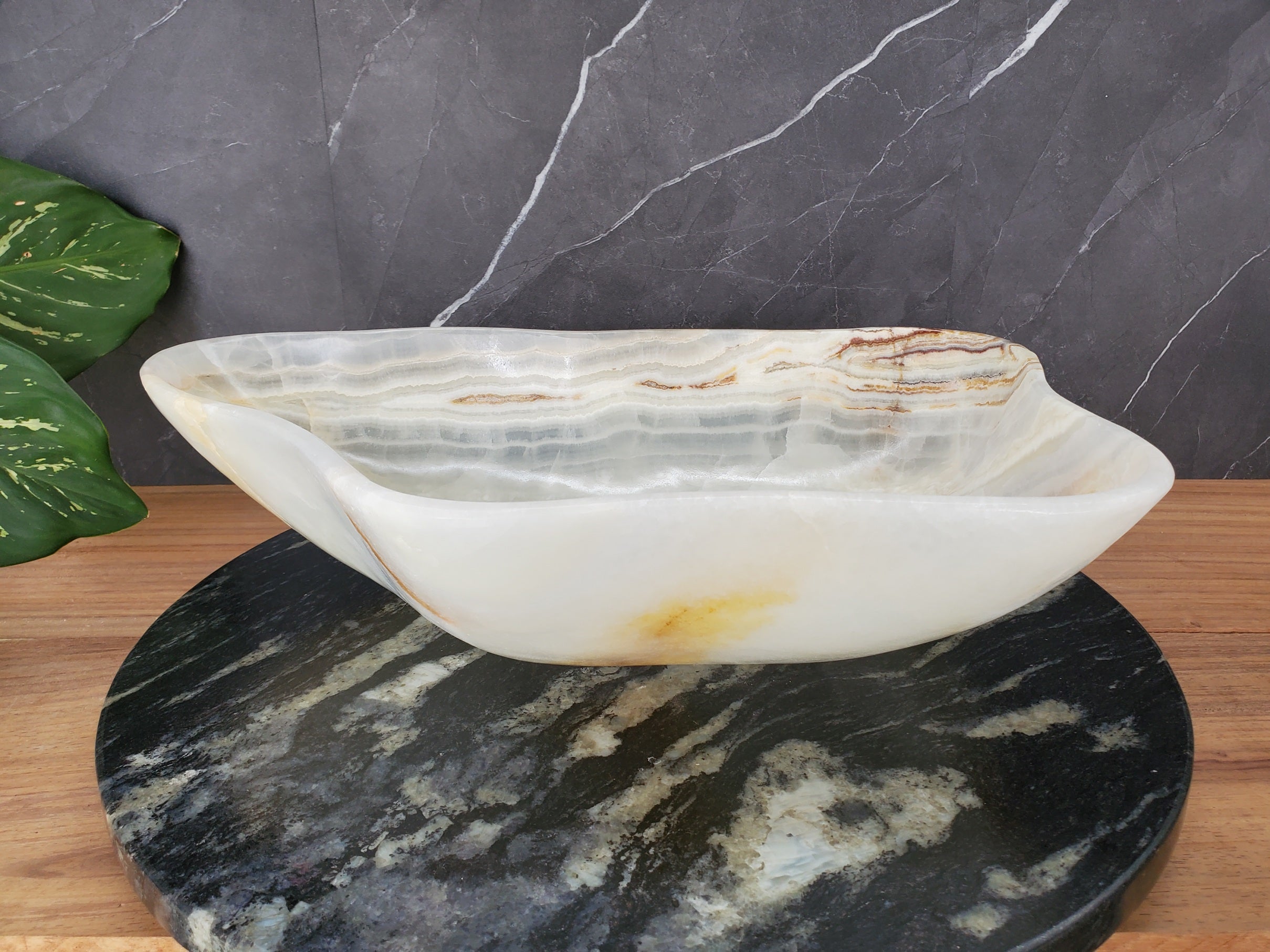 S34_25 Light Onyx Stone Vessel Sink - 19 x 12 inch