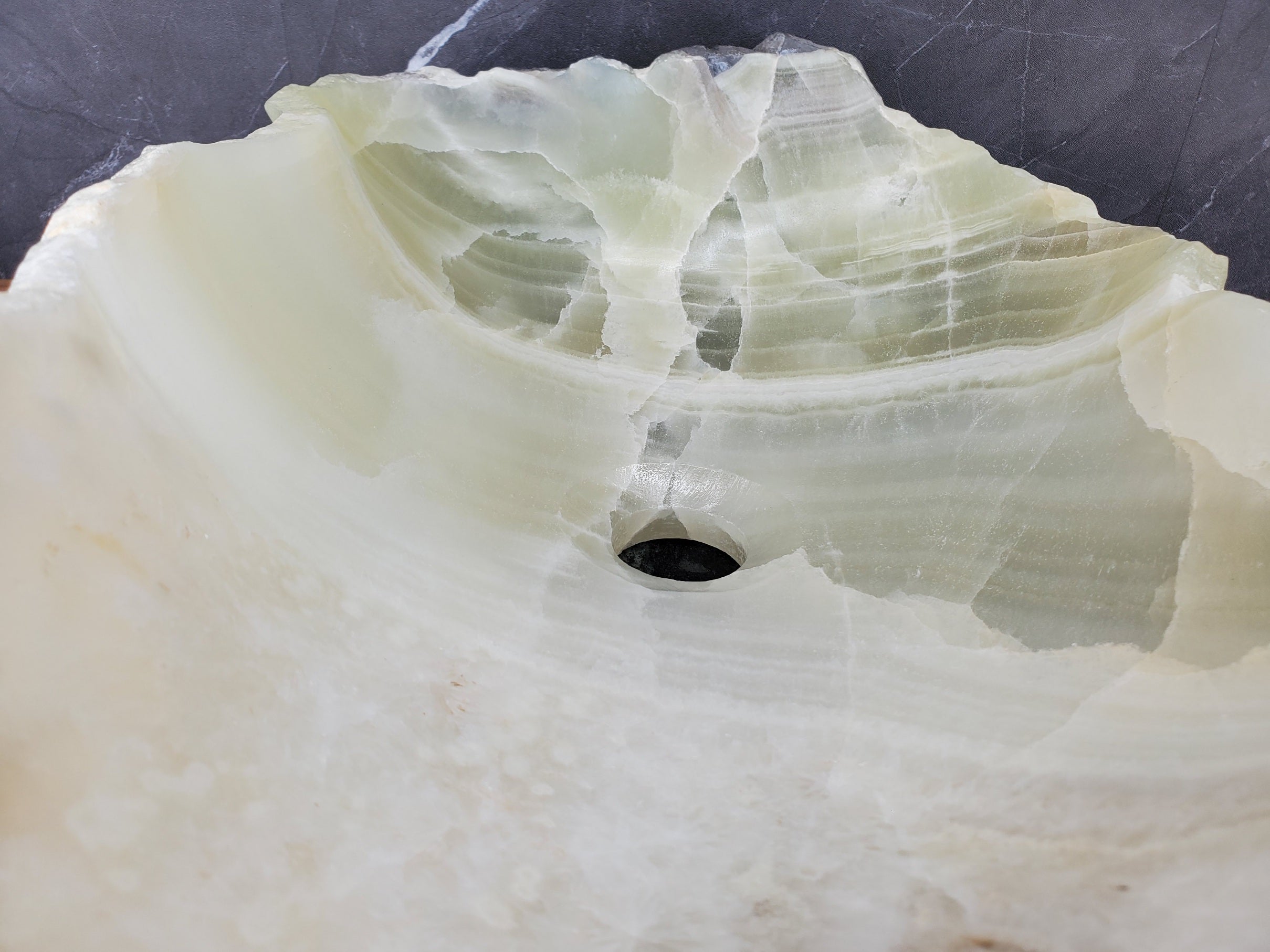 S34_15 Green Onyx Bathroom Vessel Sink - 20 x 12 inch