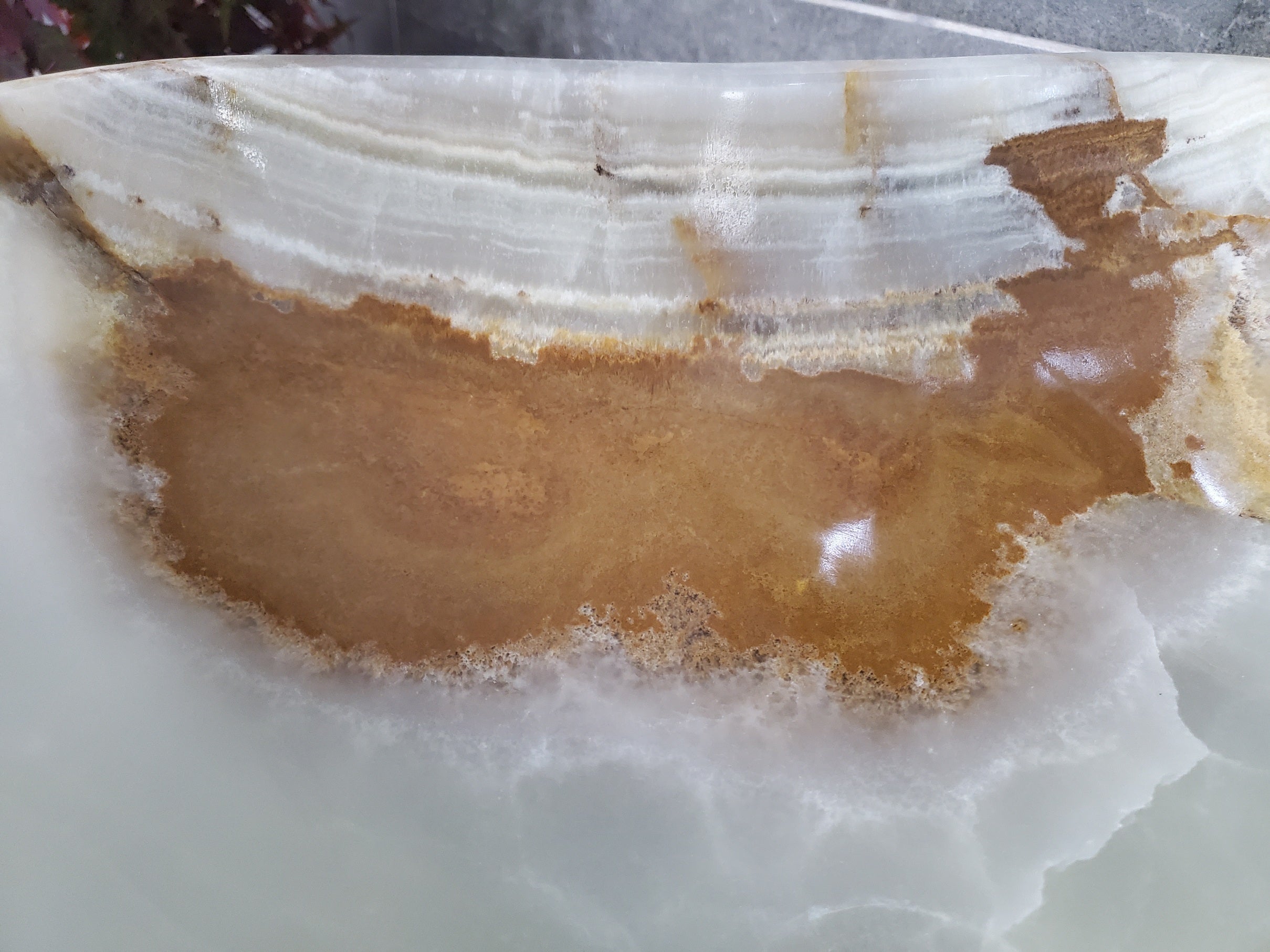 Green Onyx Marble Vessel Sink, 17x15 Inch Natural Stone Countertop Basin, Polished Luxury Vanity Sink, Spa Bathroom Decor S40_11 Bathroom Sinks Featured Onyx Sinks Sinks