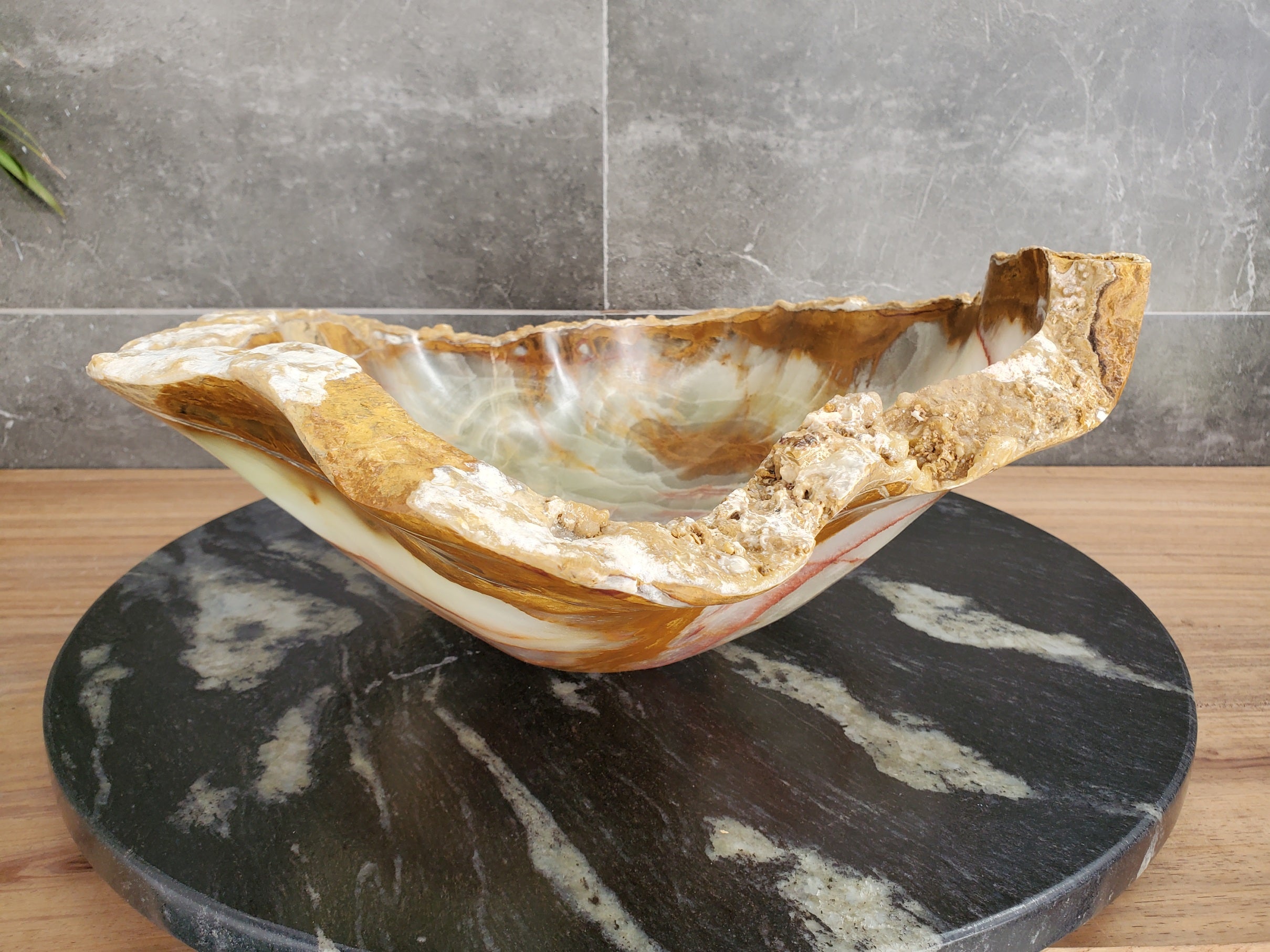 S33_58 Green Onyx Bathroom Vessel Sink - 19.5 x 15 inch