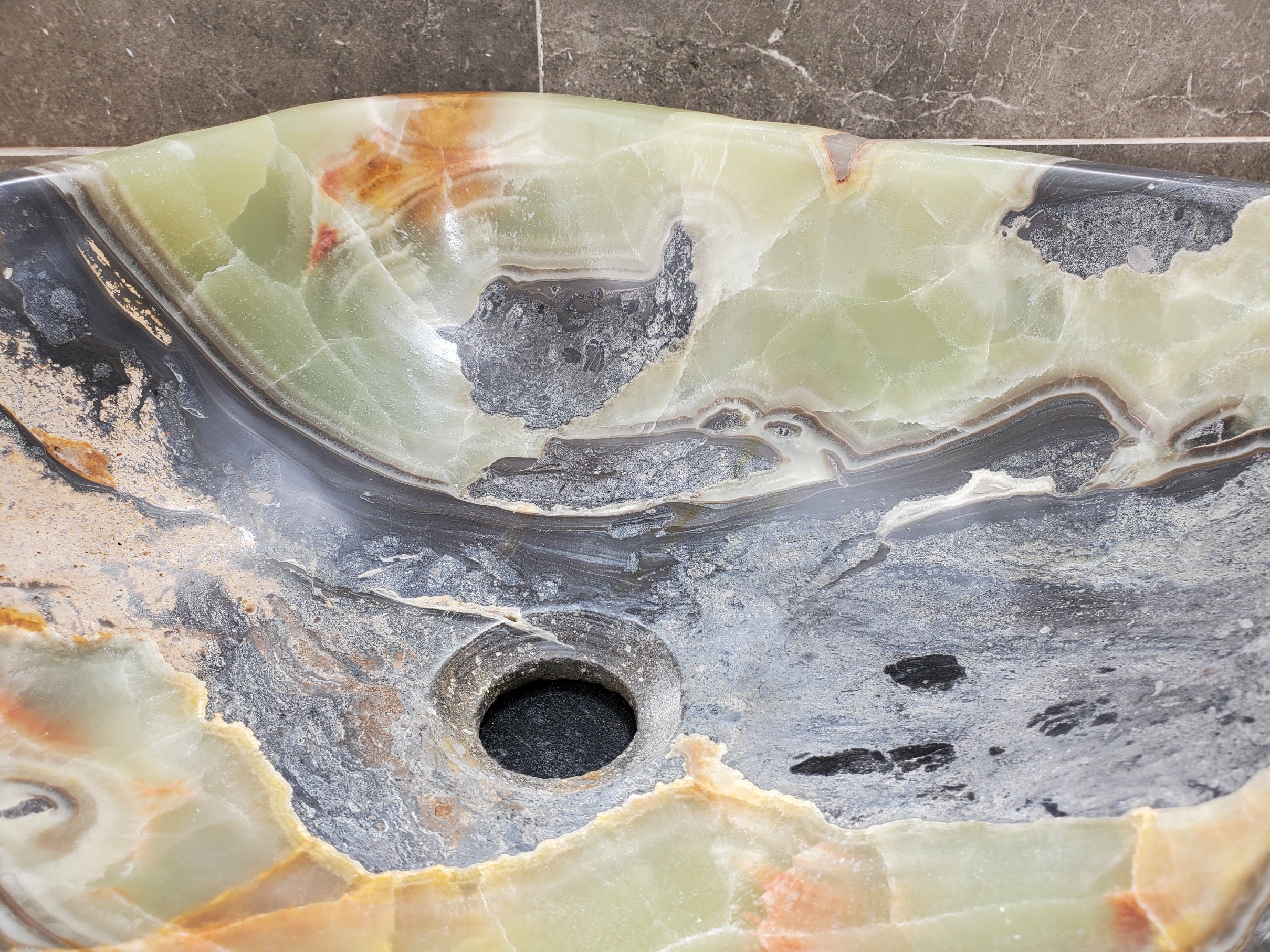 S30_36 Onyx Stone Vessel Bathroom Sink