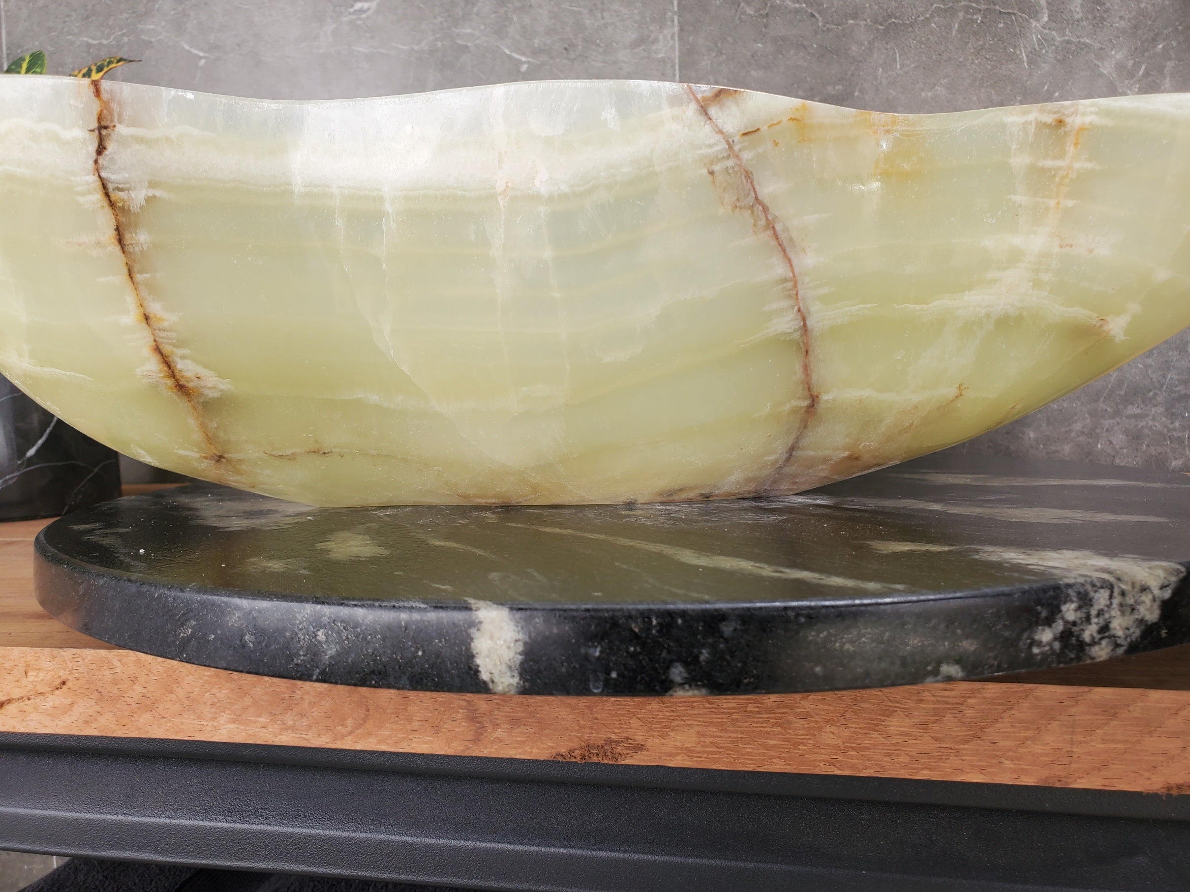 S33_21 Green Onyx Bathroom Vessel Sink - 21 x 18.5 inch