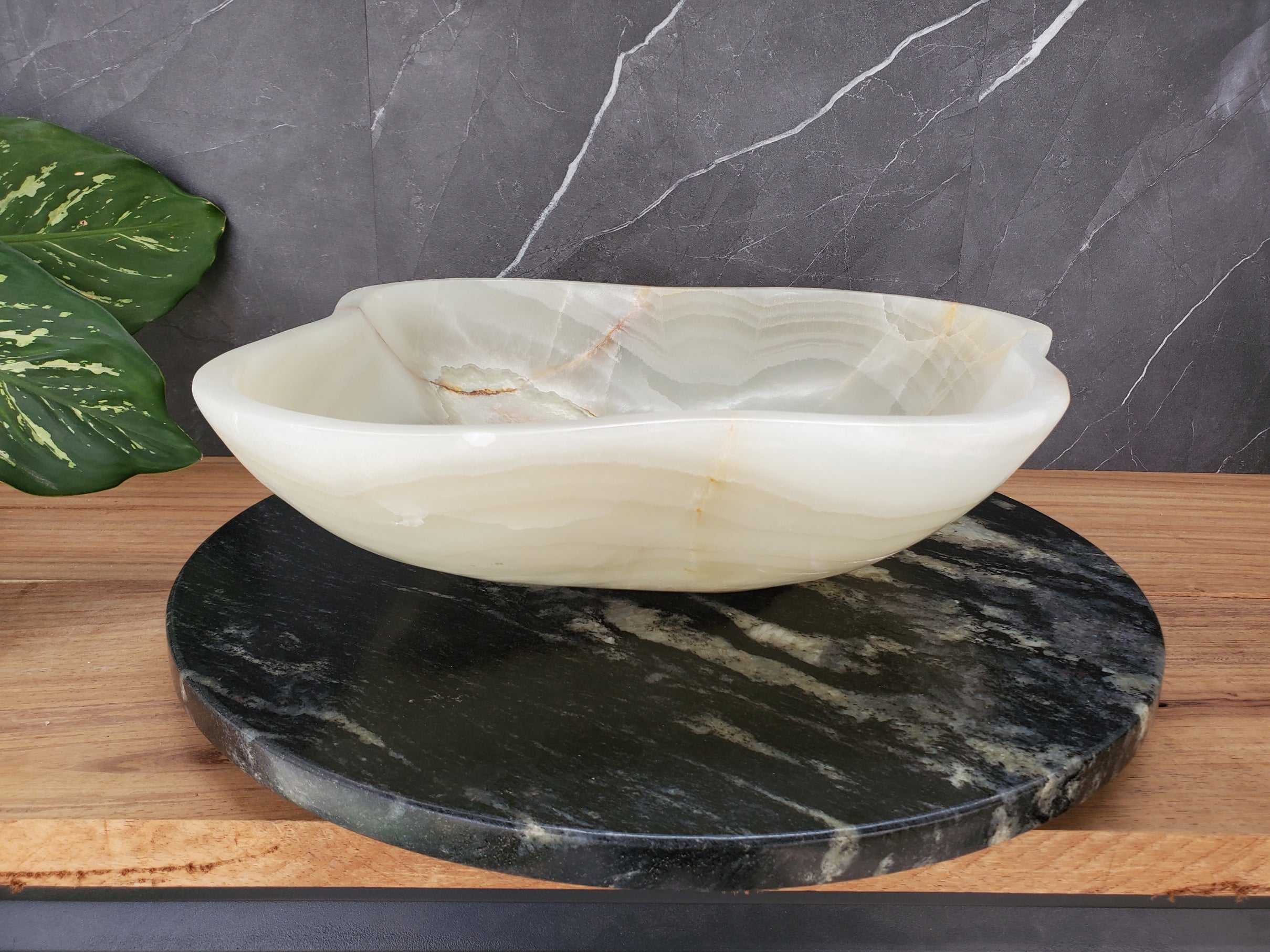 S34_23 Light Onyx Stone Vessel Sink - 19 x 17 inch