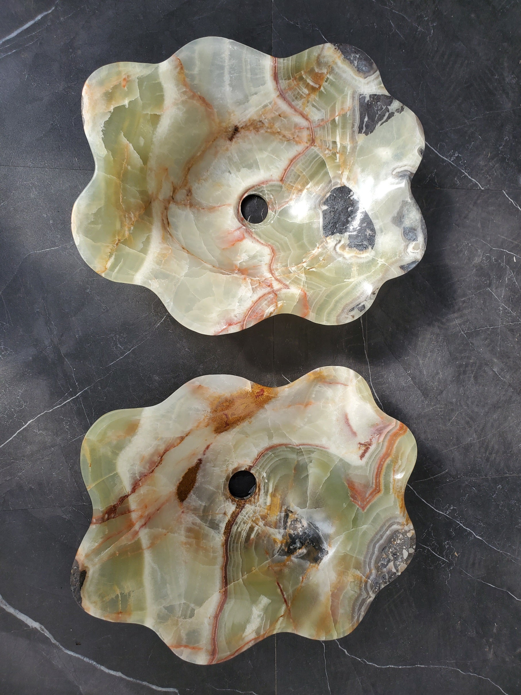 SET3309 Onyx Stone Vessel Bathroom Sink (Set of Two)