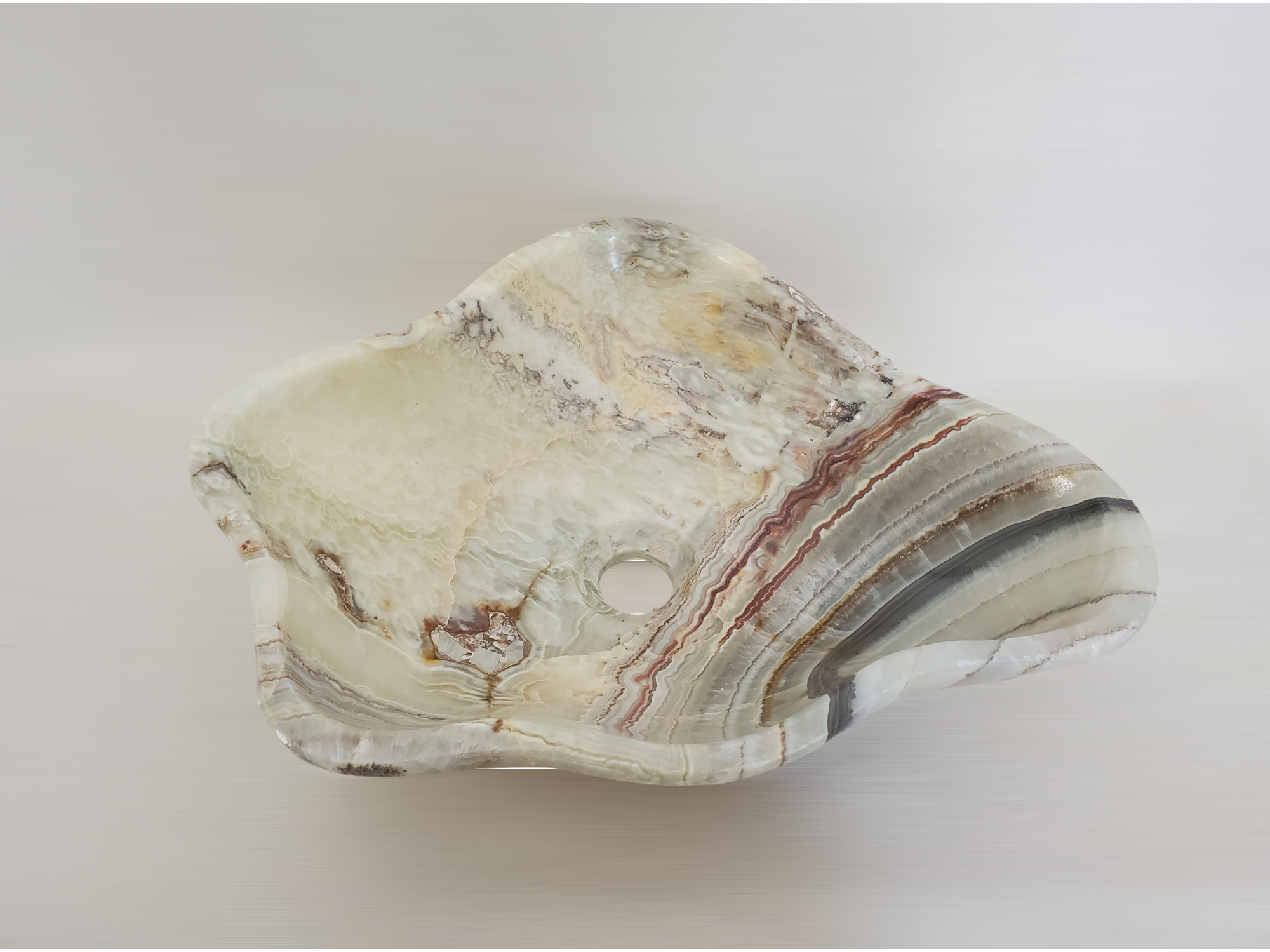 S21_05 Onyx Stone Vessel Bathroom Sink - 17.5 x 13.5 inch