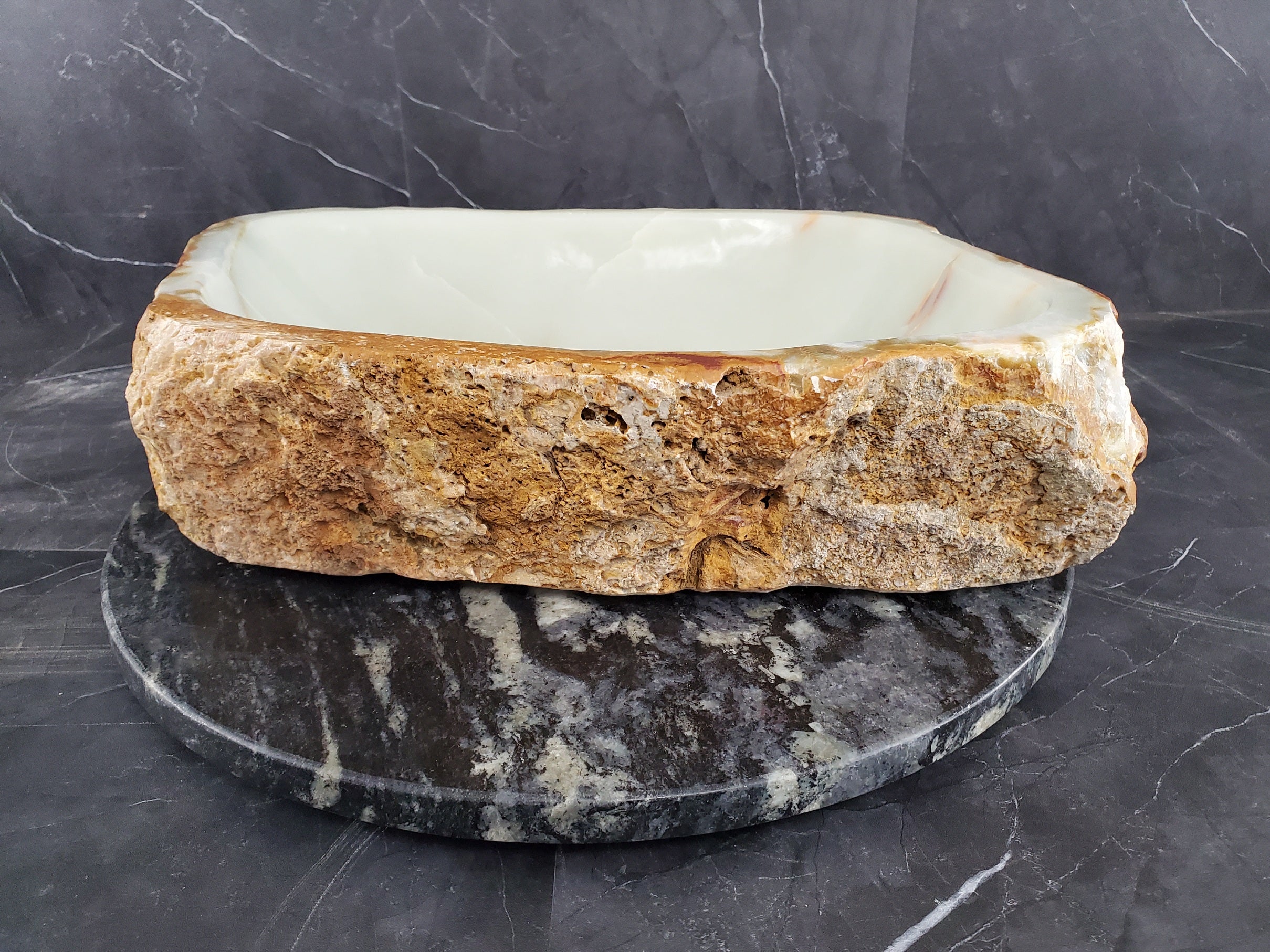 S25_26 Onyx Stone Vessel Bathroom Sink