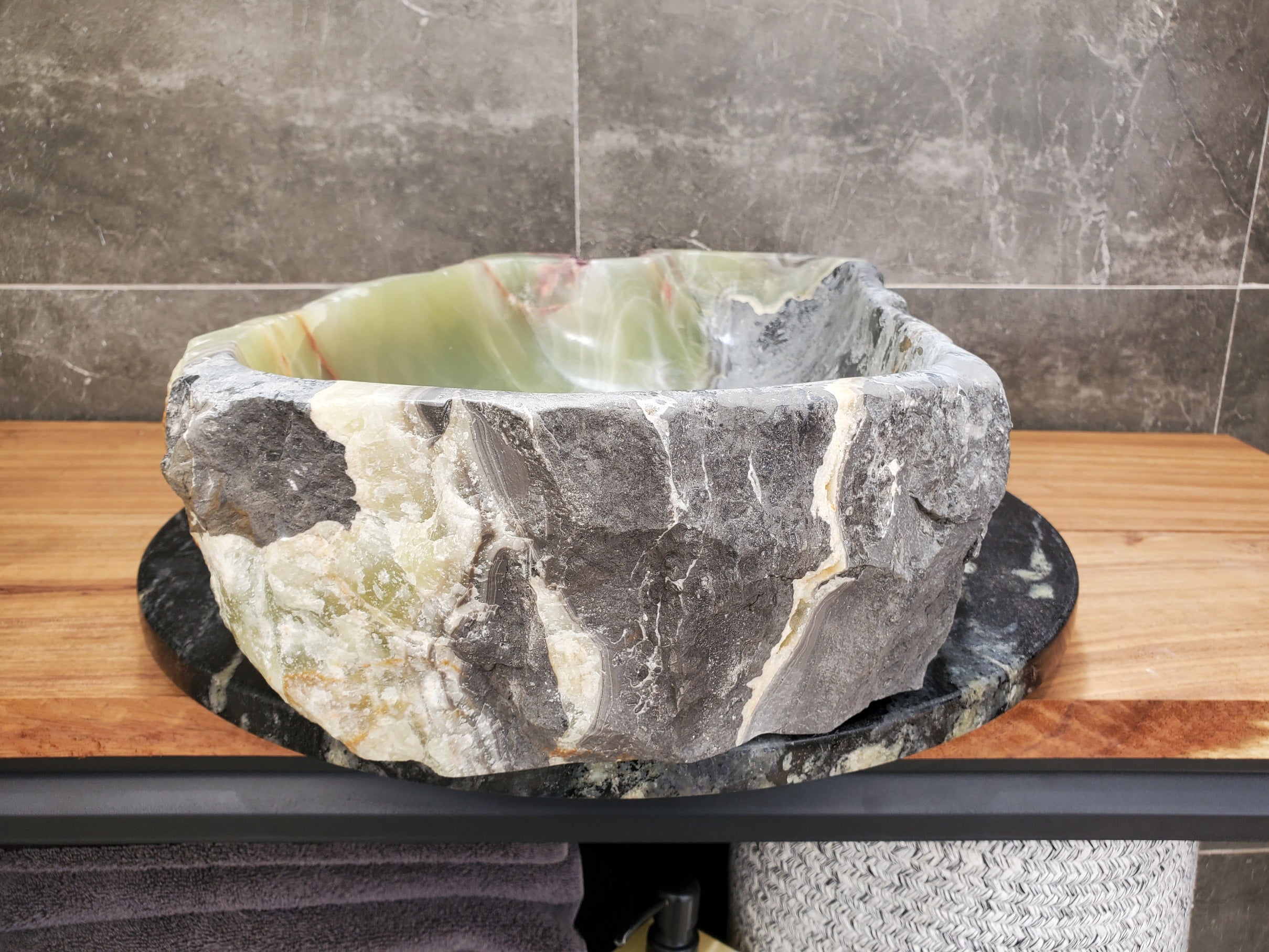 S31_11 Onyx Stone Vessel Bathroom Sink