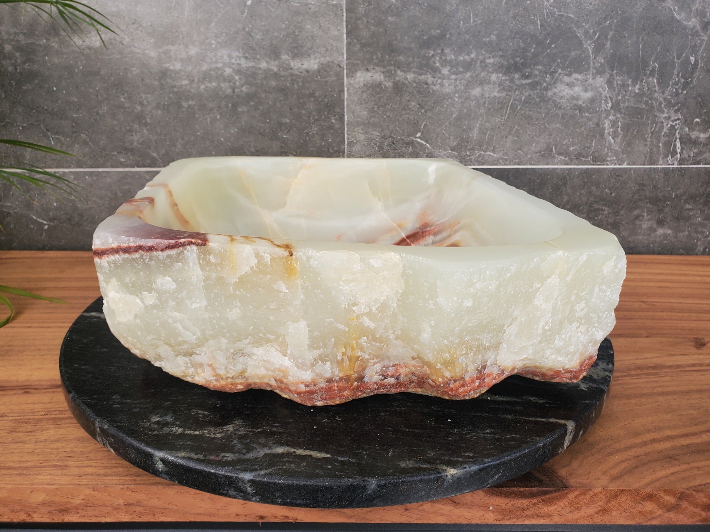 S31_20 Onyx Stone Vessel Bathroom Sink - 17.5 x 16 inch