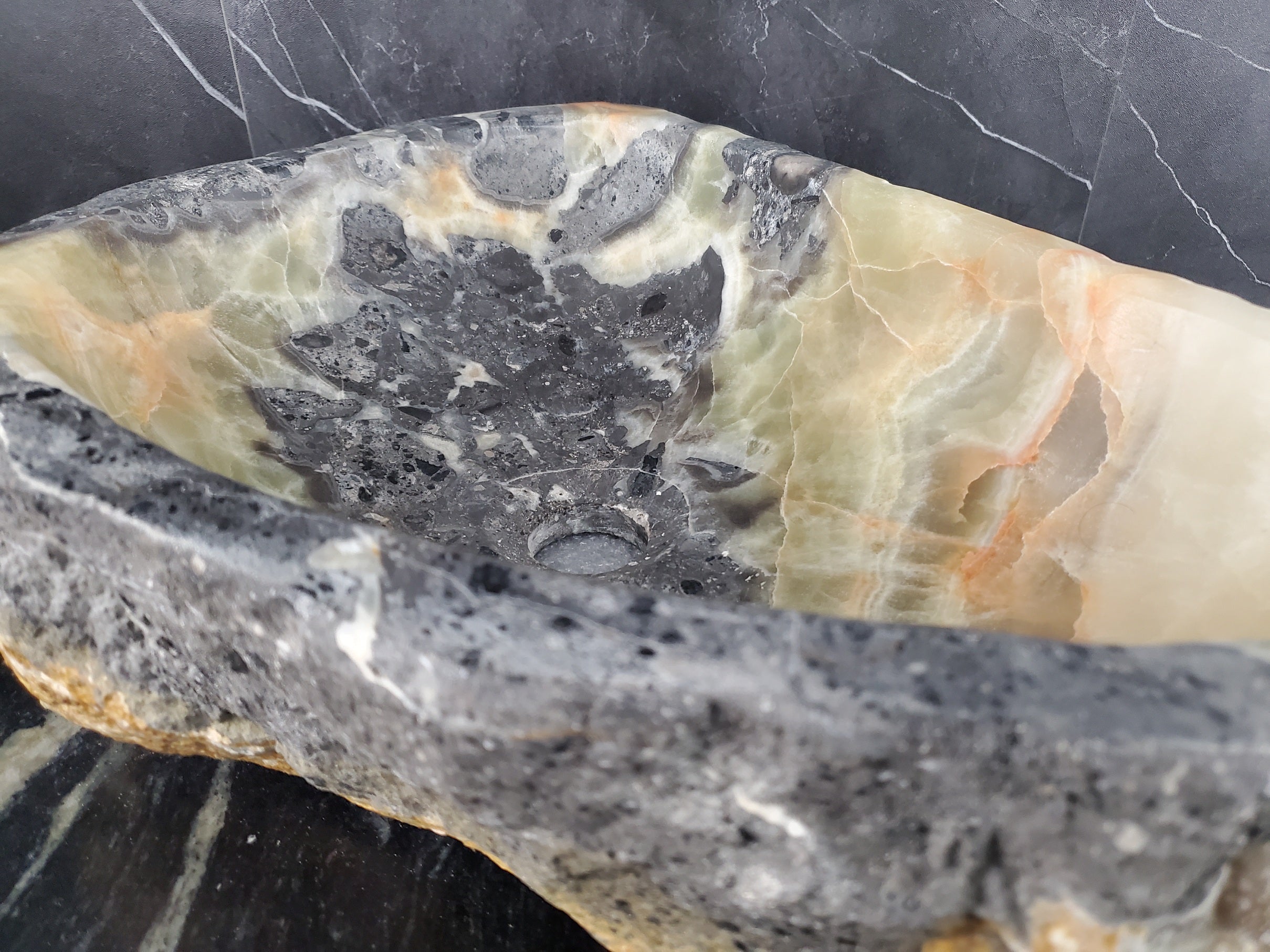 S26_08 Onyx Stone Vessel Bathroom Sink - 18.5 x 12.5 inch