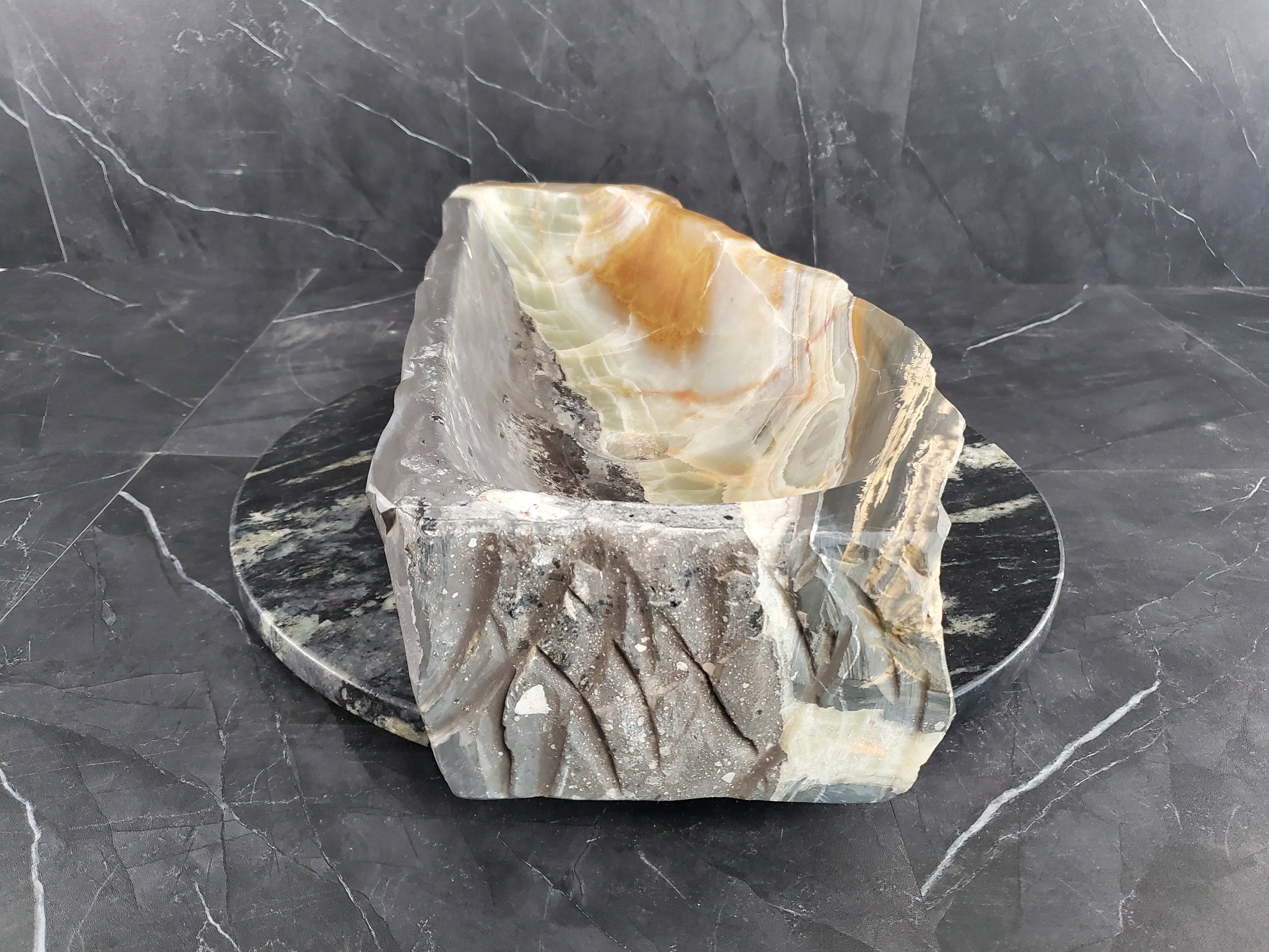 S25_22 Onyx Stone Vessel Bathroom Sink