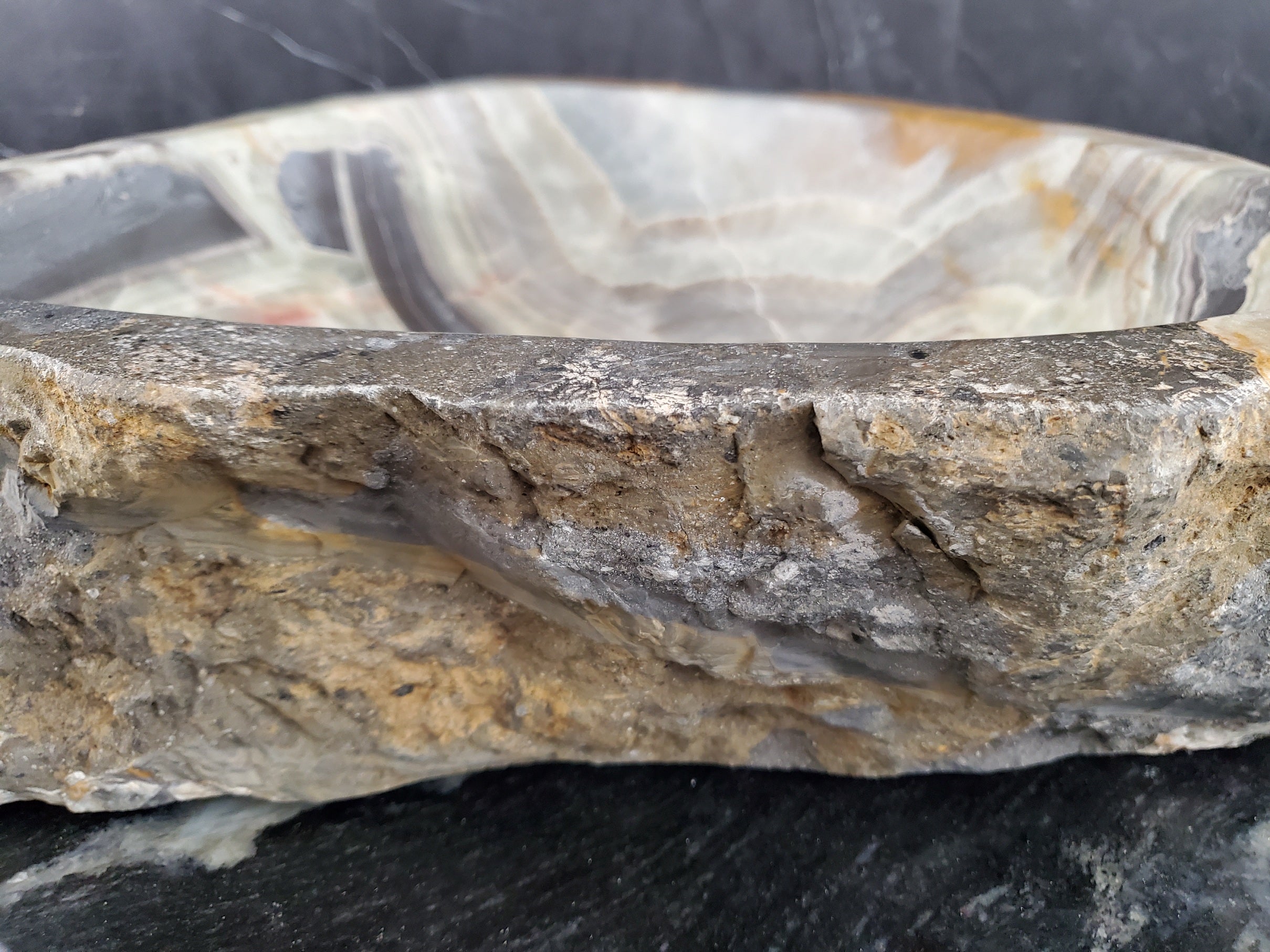 S25_23 Onyx Stone Vessel Bathroom Sink