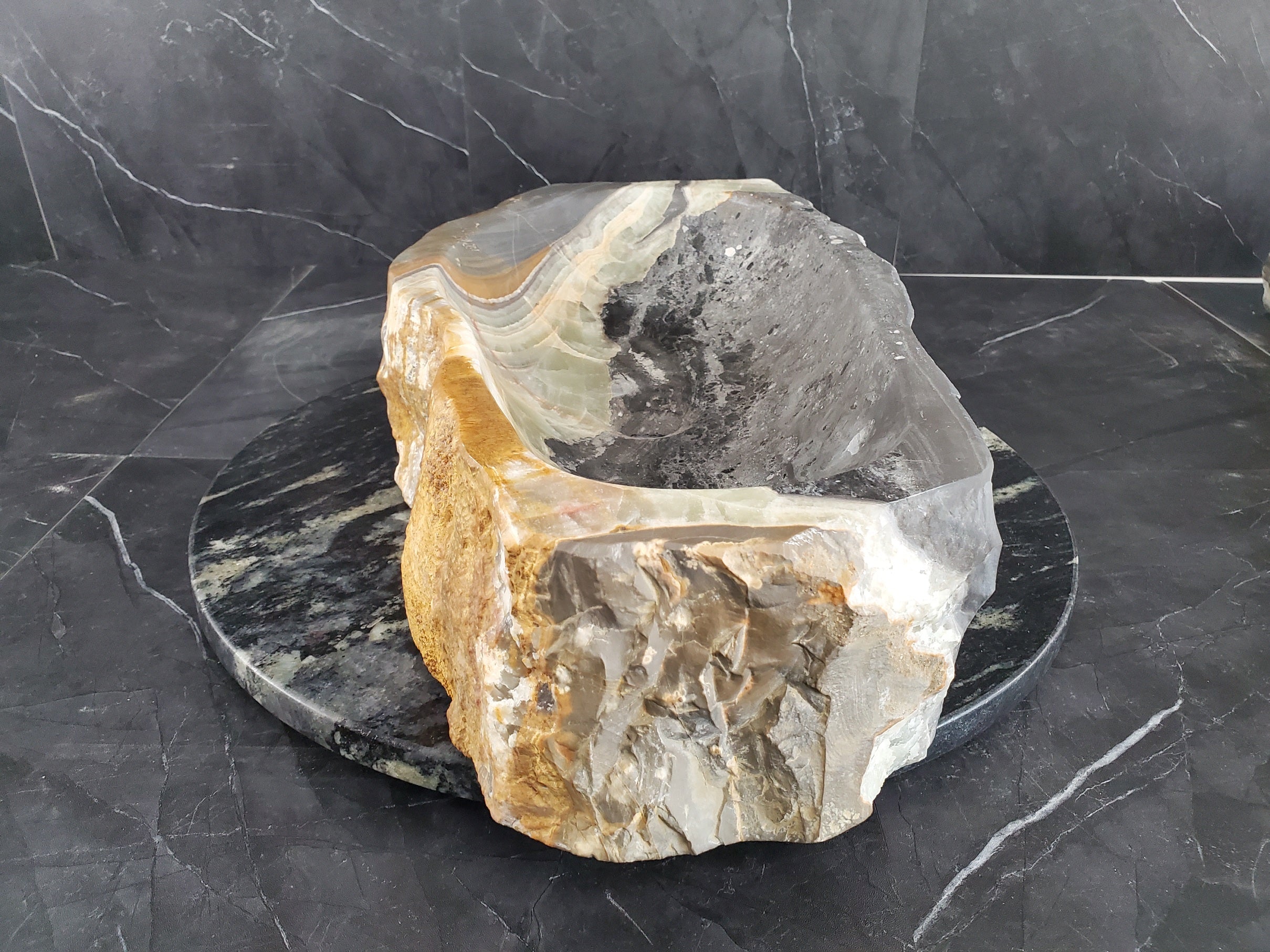 S25_21 Onyx Stone Vessel Bathroom Sink