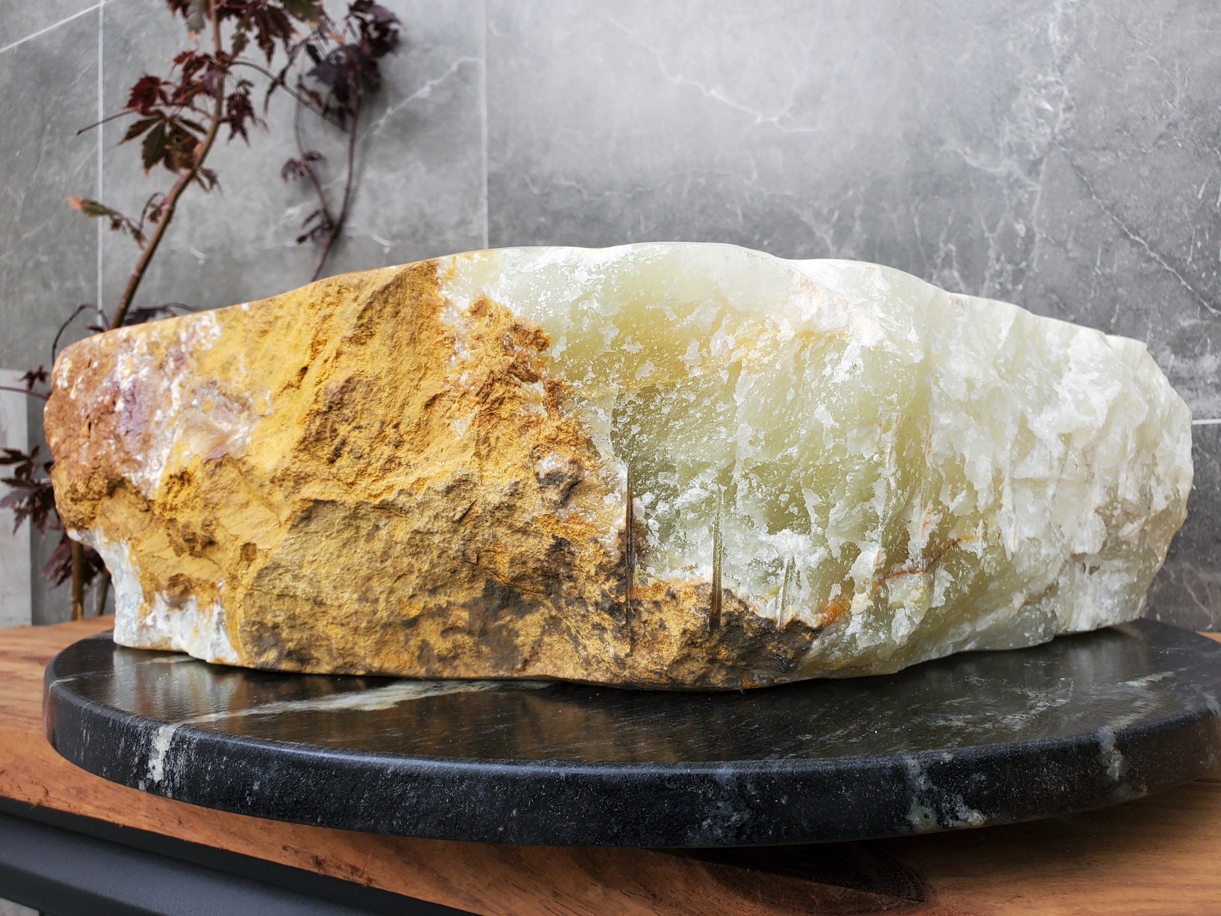 S30_28 Onyx Stone Vessel Bathroom Sink - 21 x 17 inch