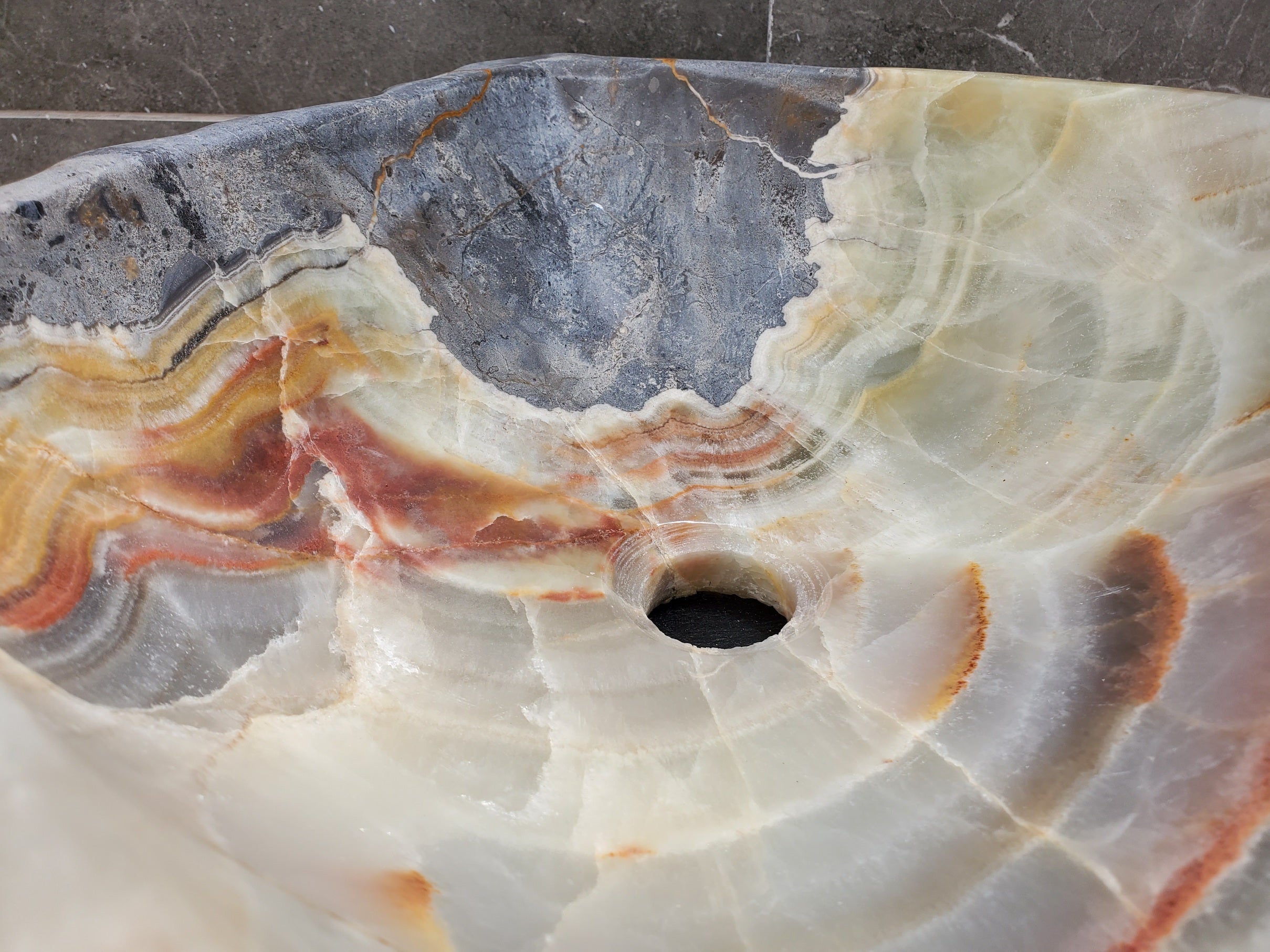 S30_35 Onyx Stone Vessel Bathroom Sink