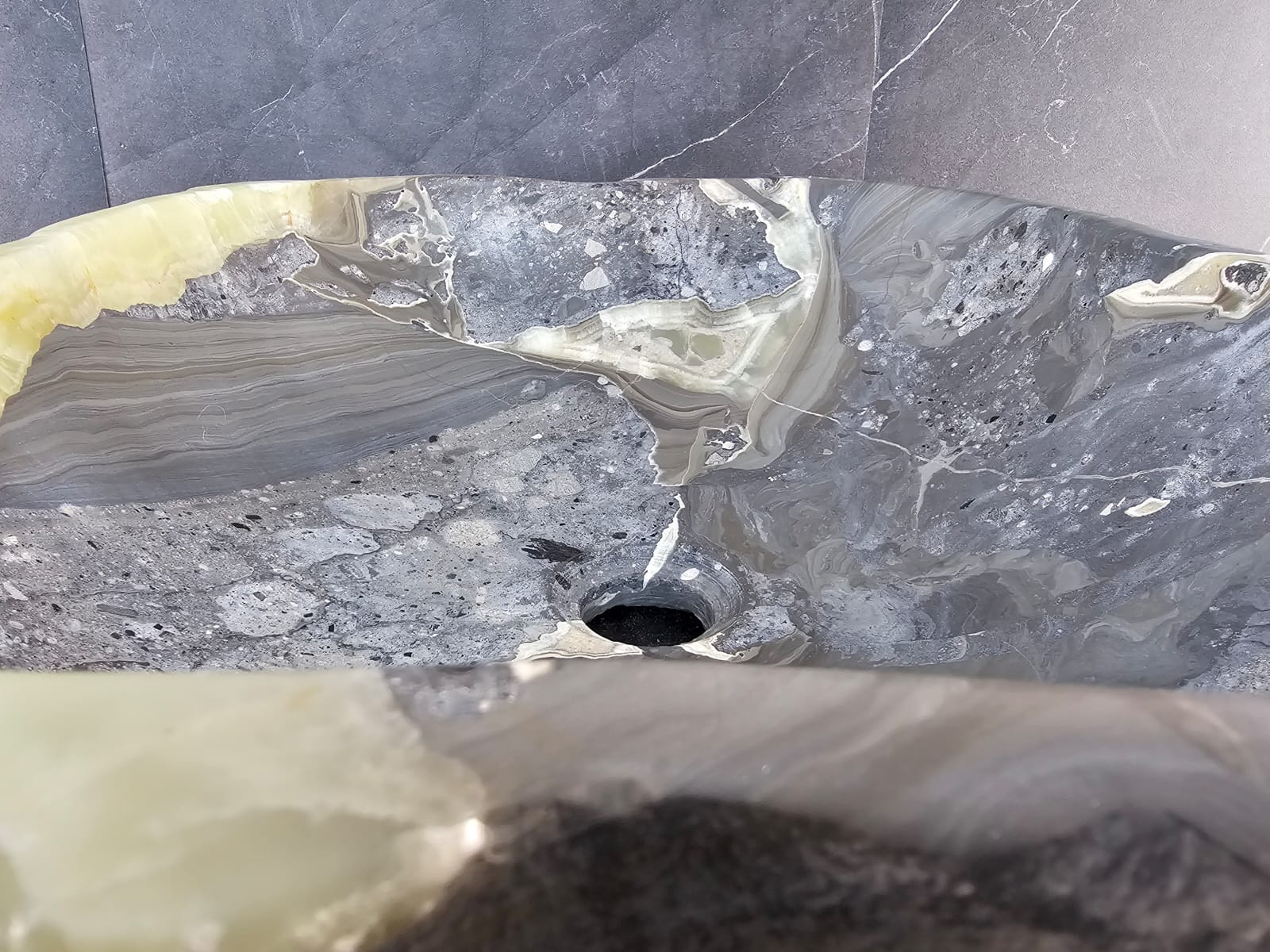 S29_05 Natural Stone Vessel Bathroom Sink - 16 x 14 inch