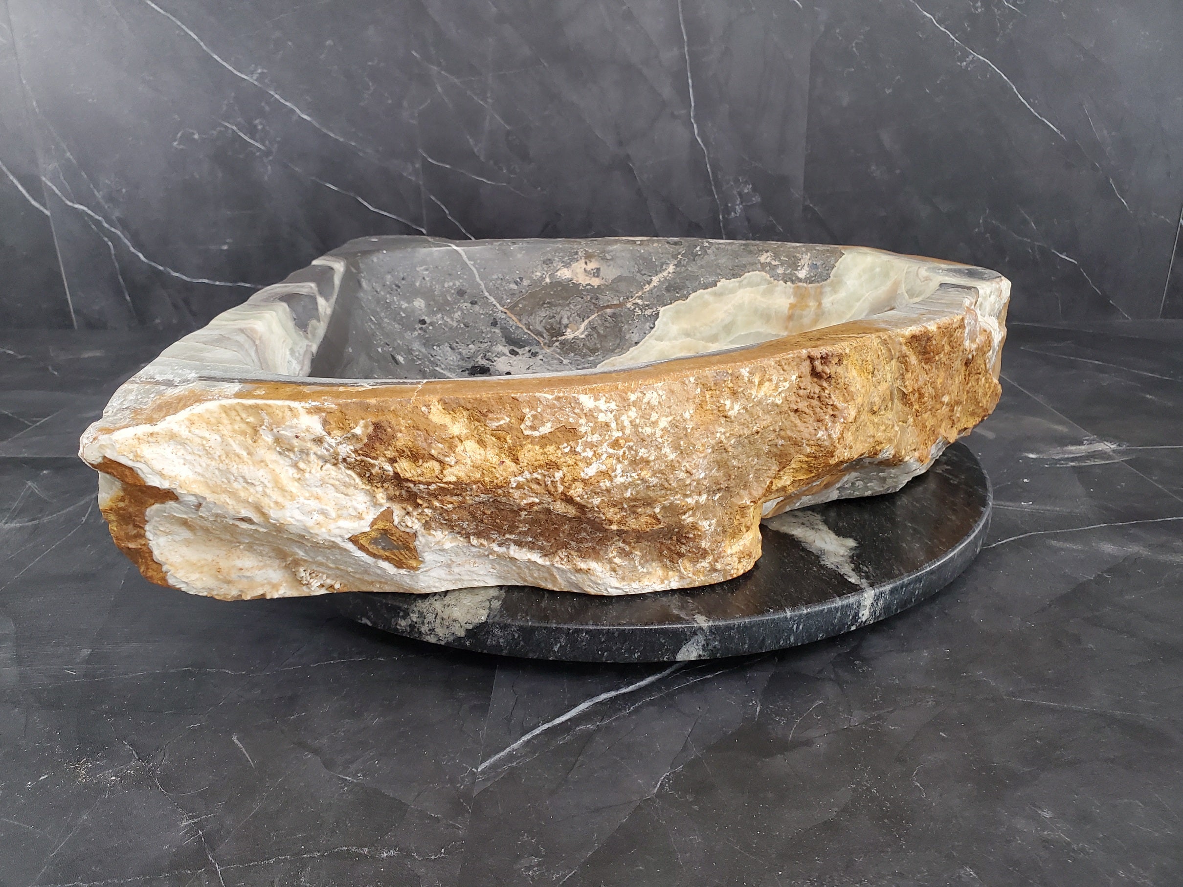 S25_24 Onyx Stone Vessel Bathroom Sink