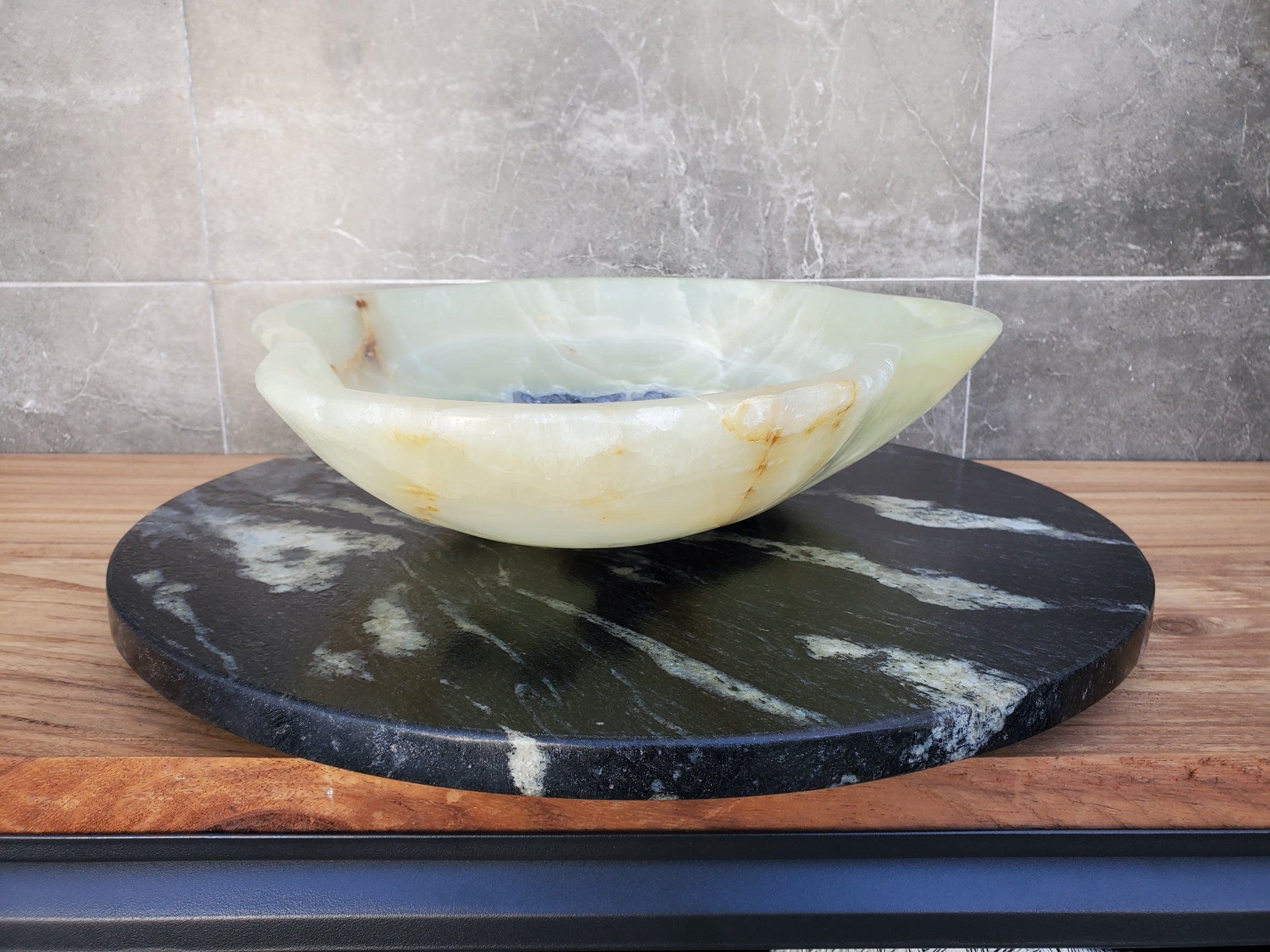 S30_02 Onyx Stone Vessel Bathroom Sink - 18.5 x 14 inch