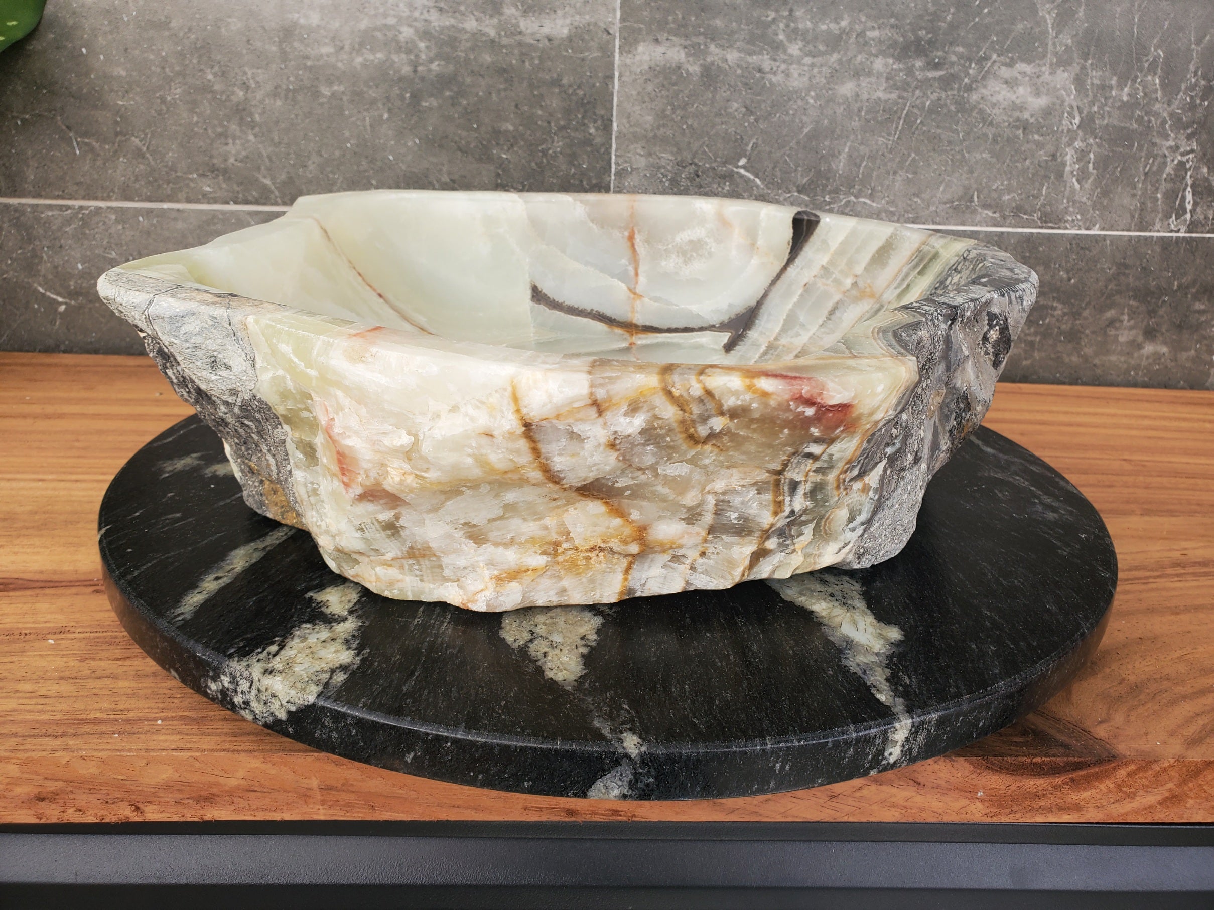 S31_18 Onyx Stone Vessel Bathroom Sink