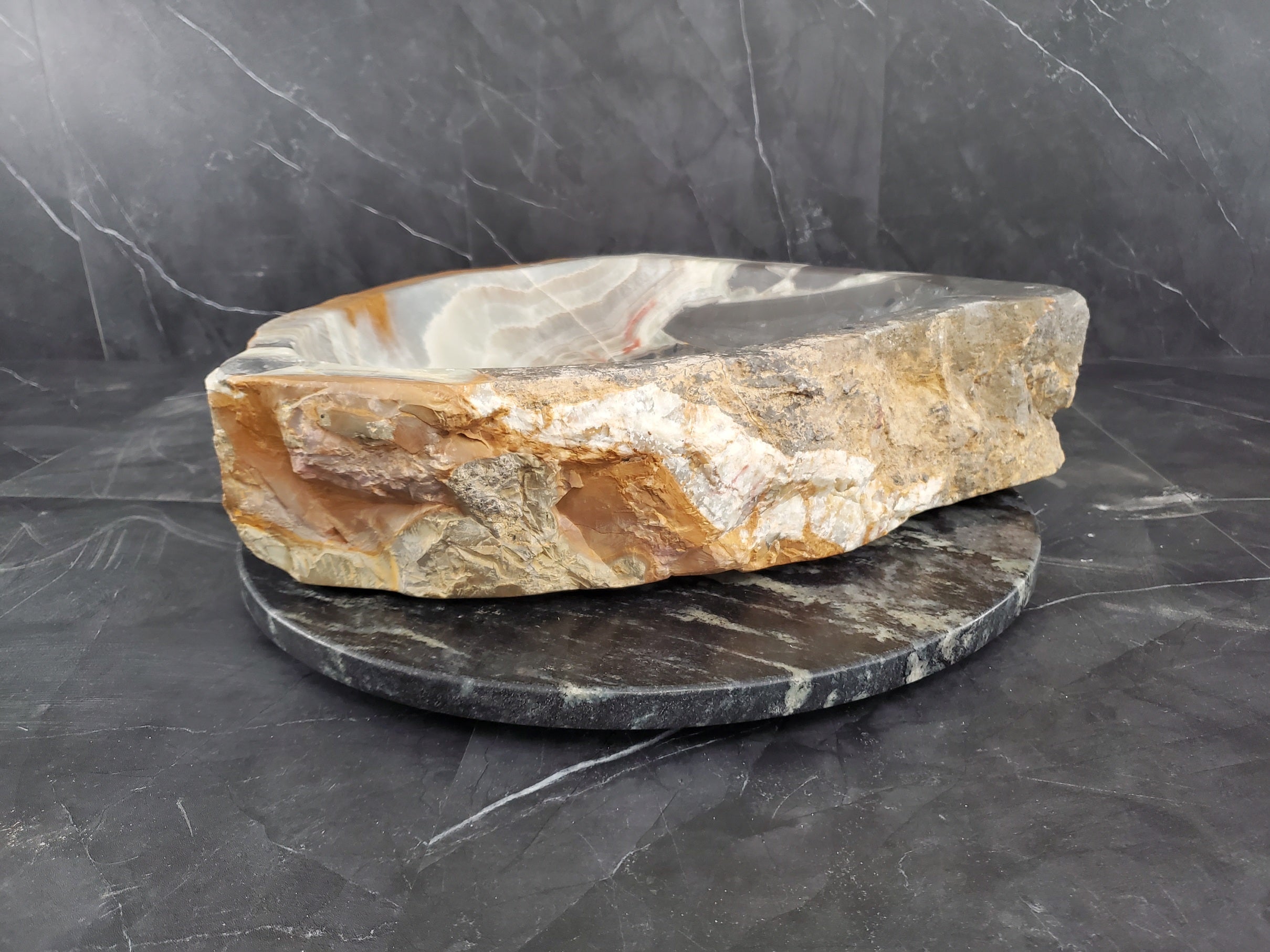 S25_24 Onyx Stone Vessel Bathroom Sink