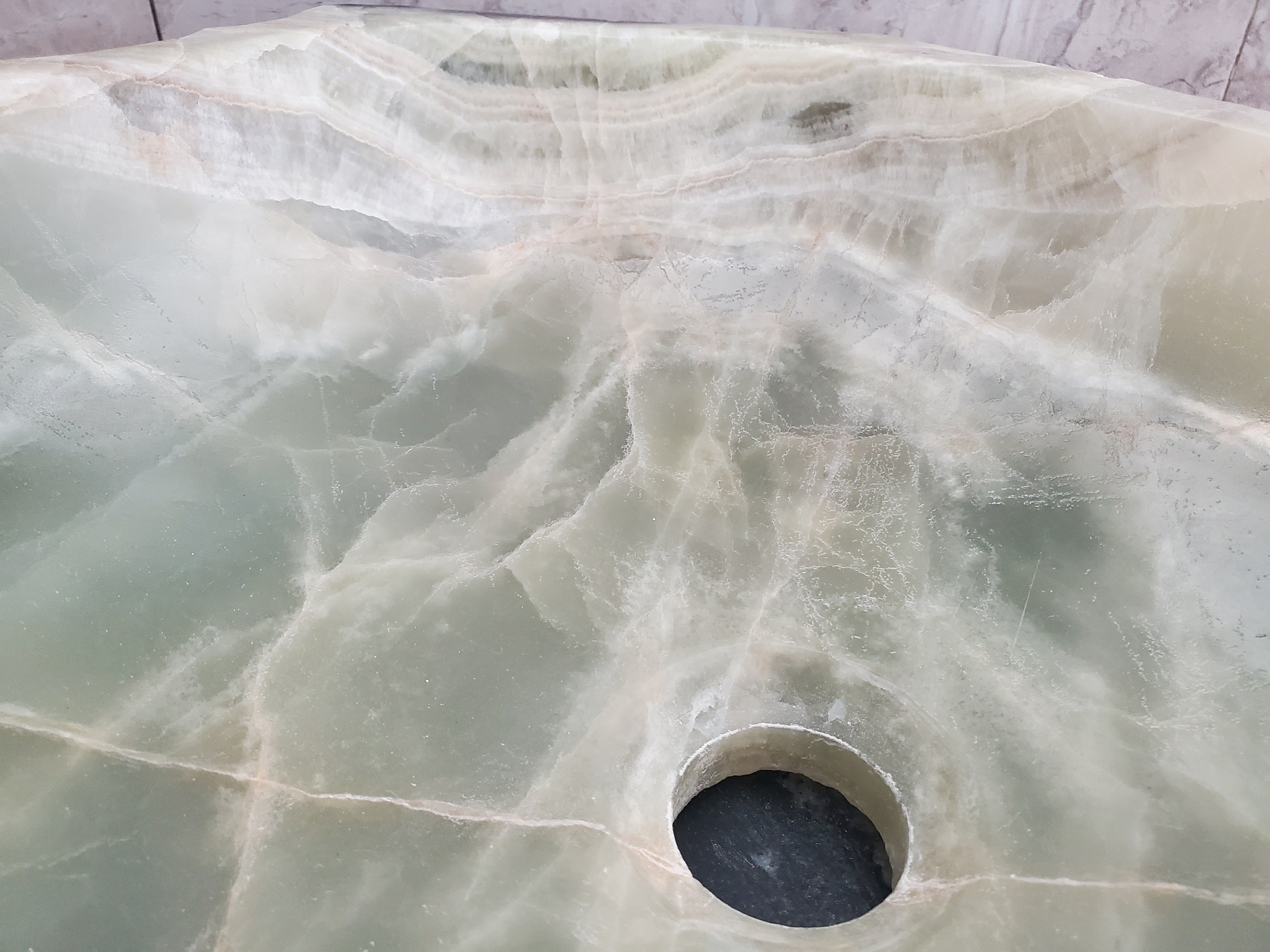 S23_32 Onyx Stone Vessel Bathroom Sink - 23 x 18 inch