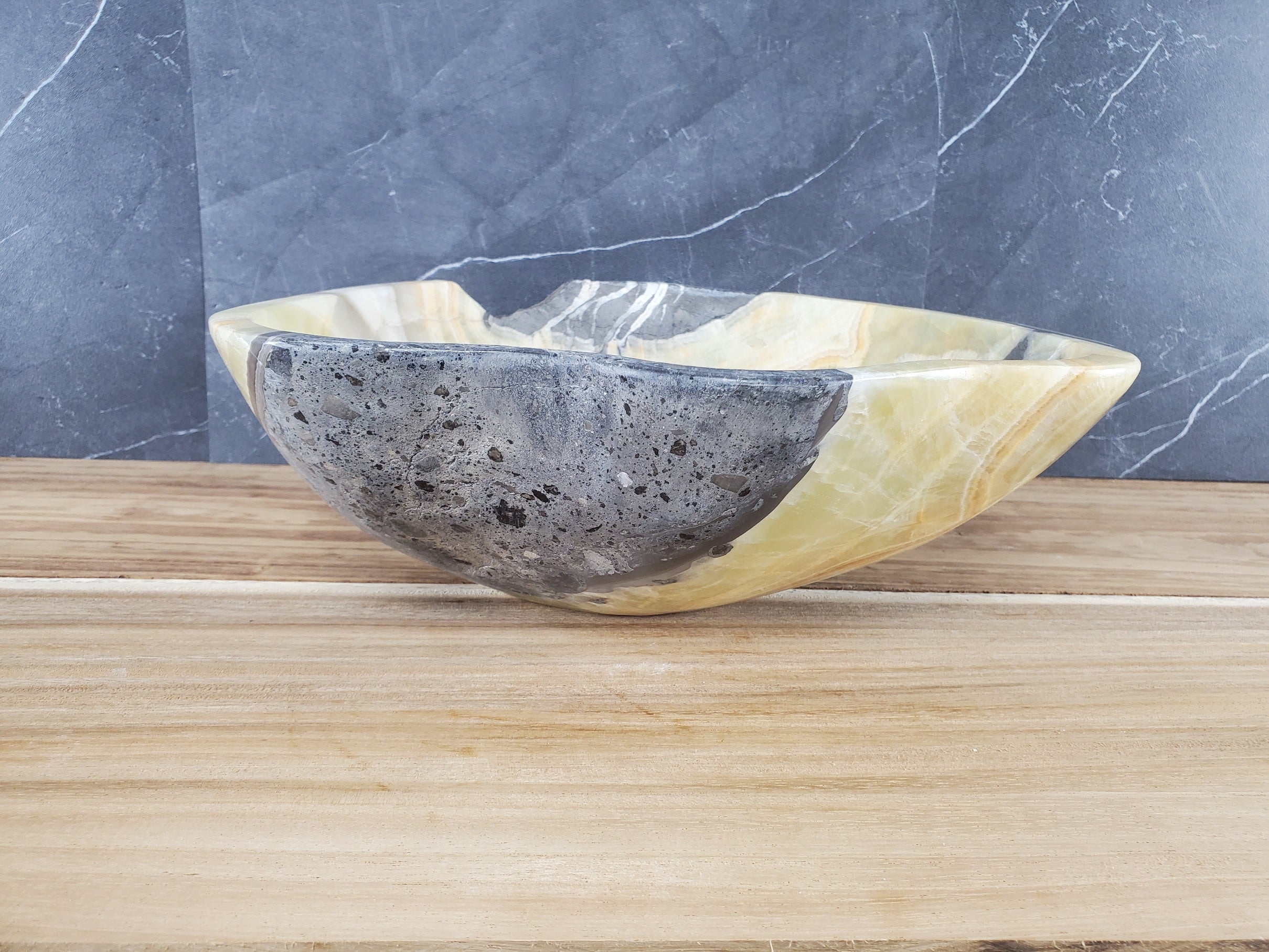 S28_26 Onyx Stone Vessel Bathroom Sink - 15 x 13 inch