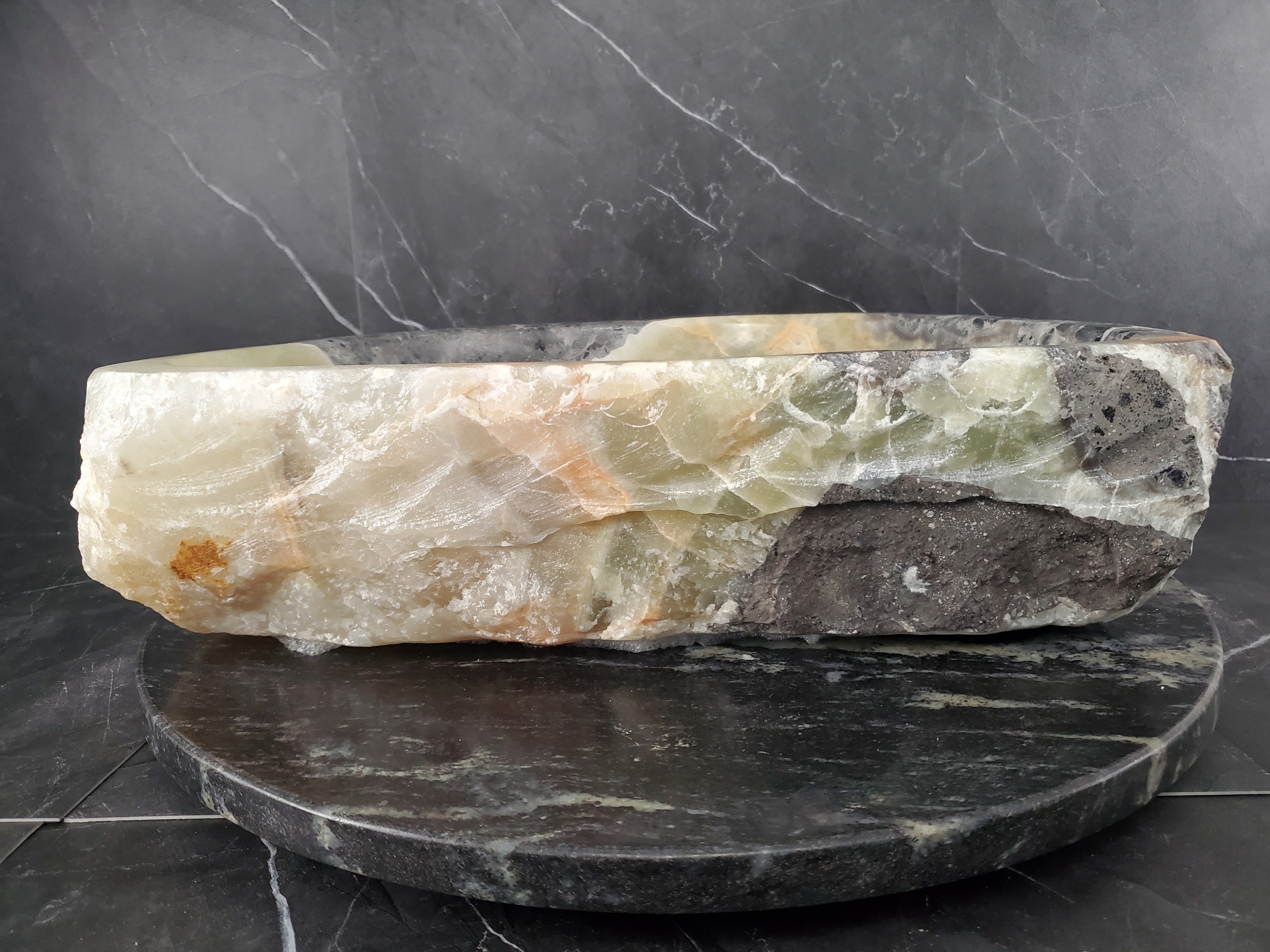 S26_08 Onyx Stone Vessel Bathroom Sink - 18.5 x 12.5 inch