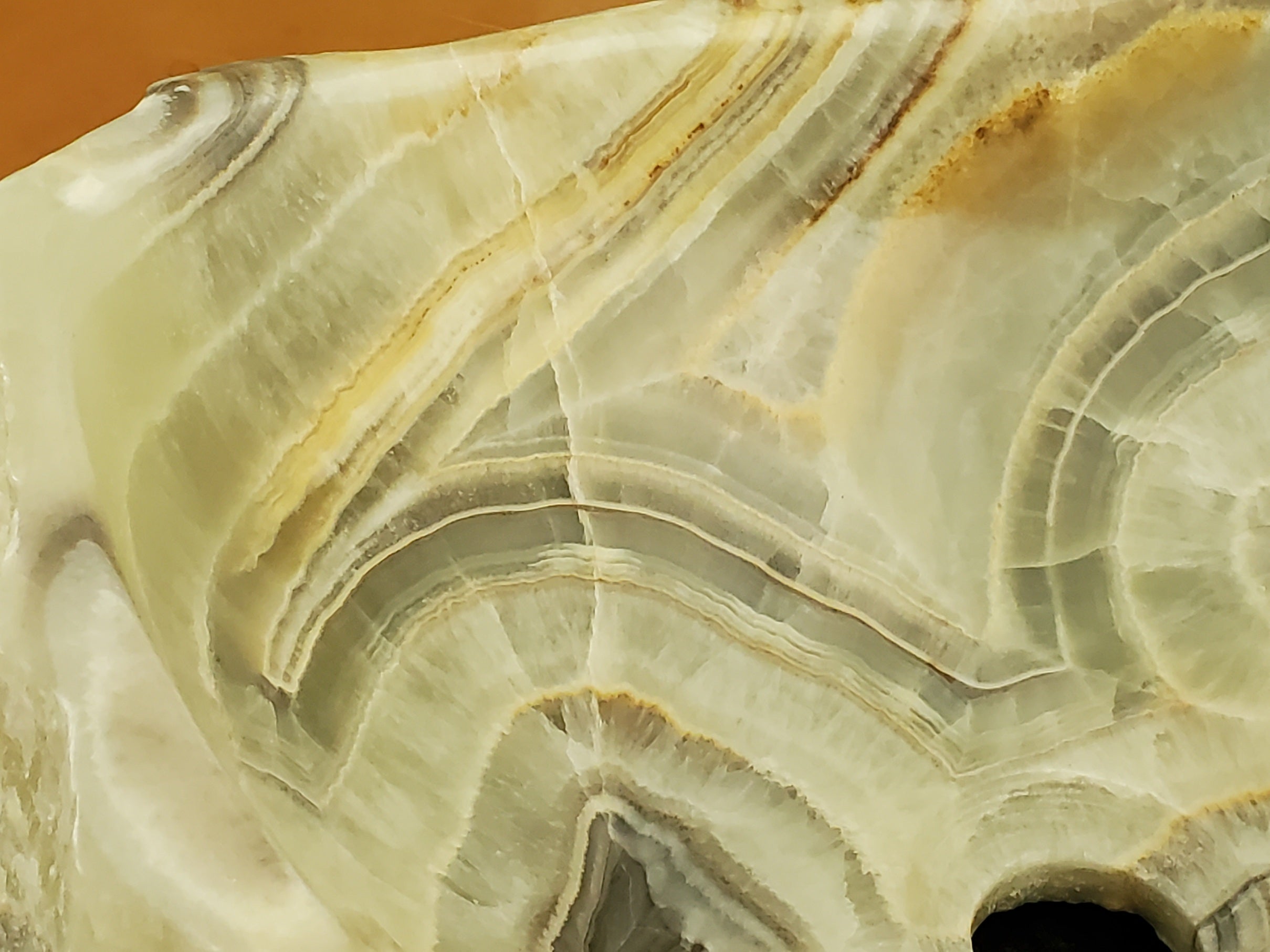 S23_19 Green and Brown Onyx Stone Vessel Bathroom Sink - 15 x 13 inch