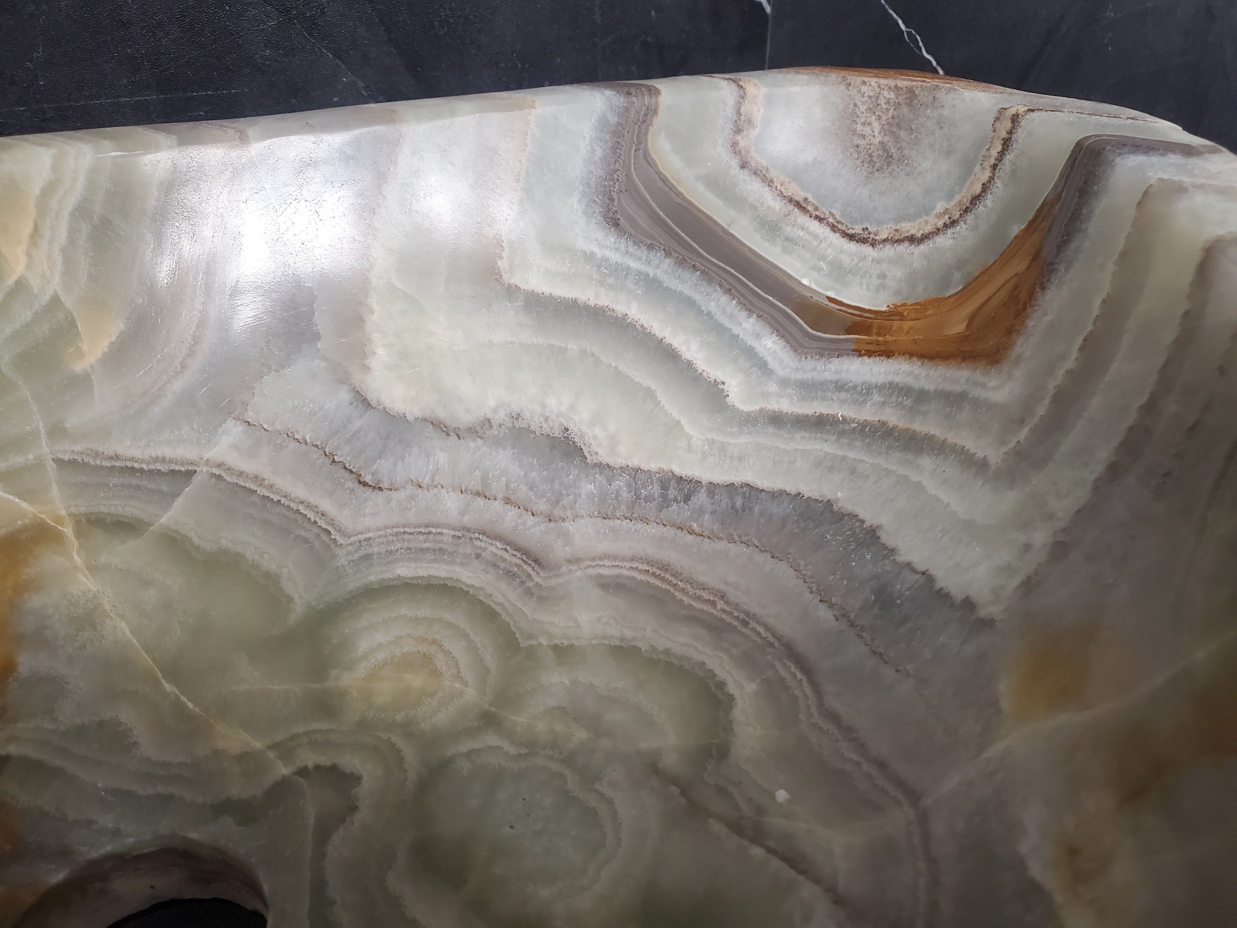 S25_14 Green Onyx Stone Vessel Bathroom Sink