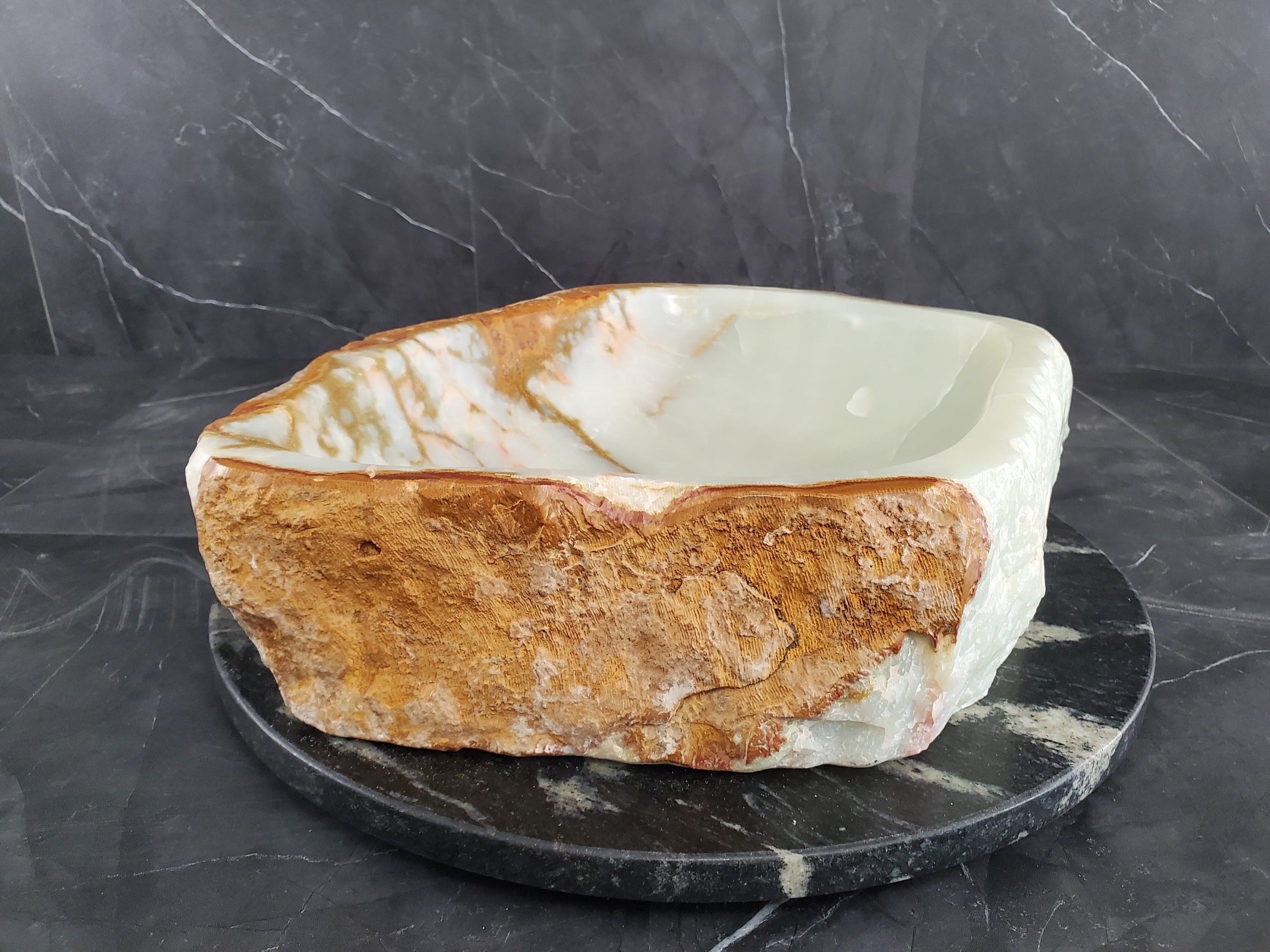 S25_25 Onyx Stone Vessel Bathroom Sink