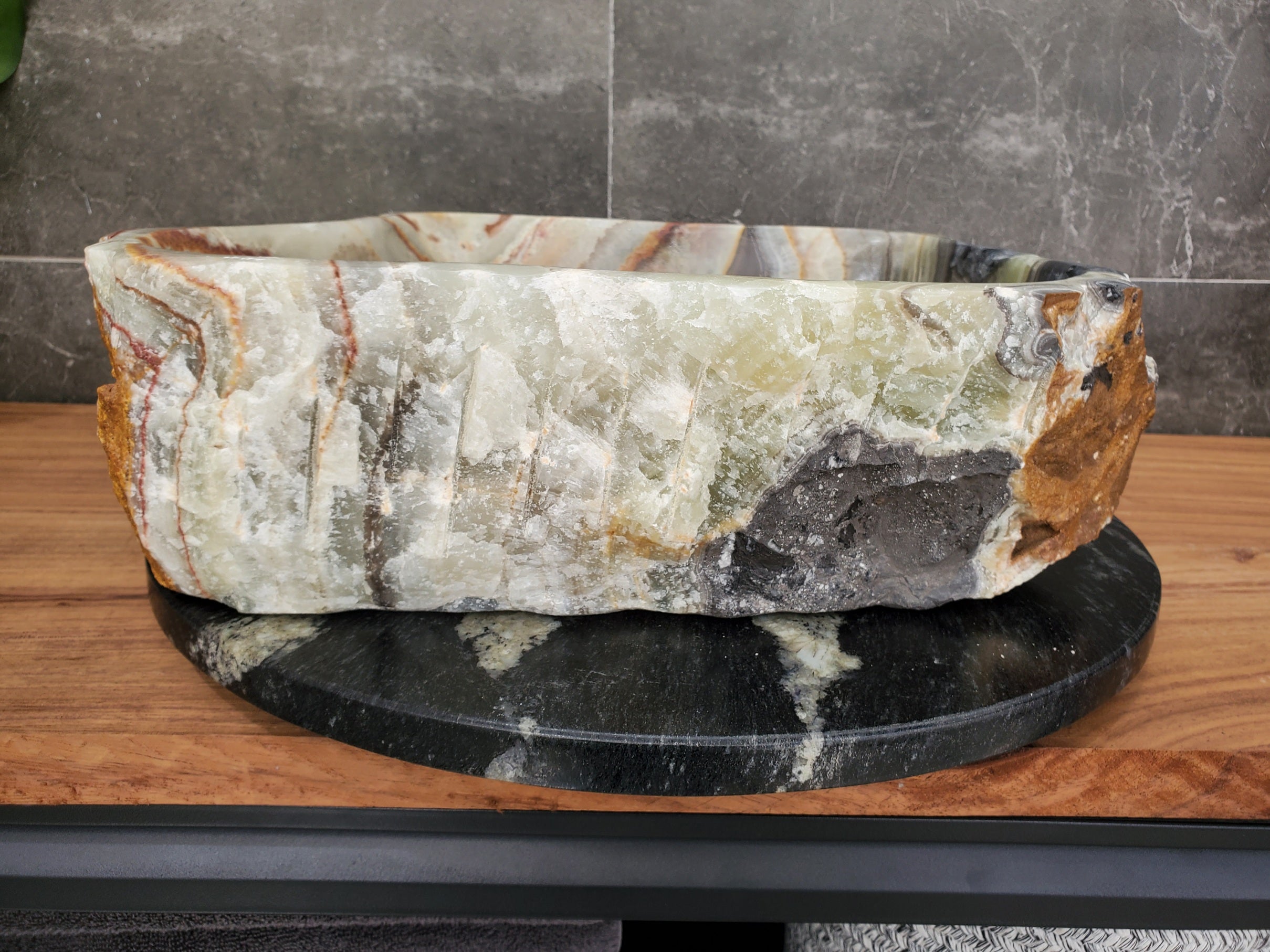 S31_13 Onyx Stone Vessel Bathroom Sink