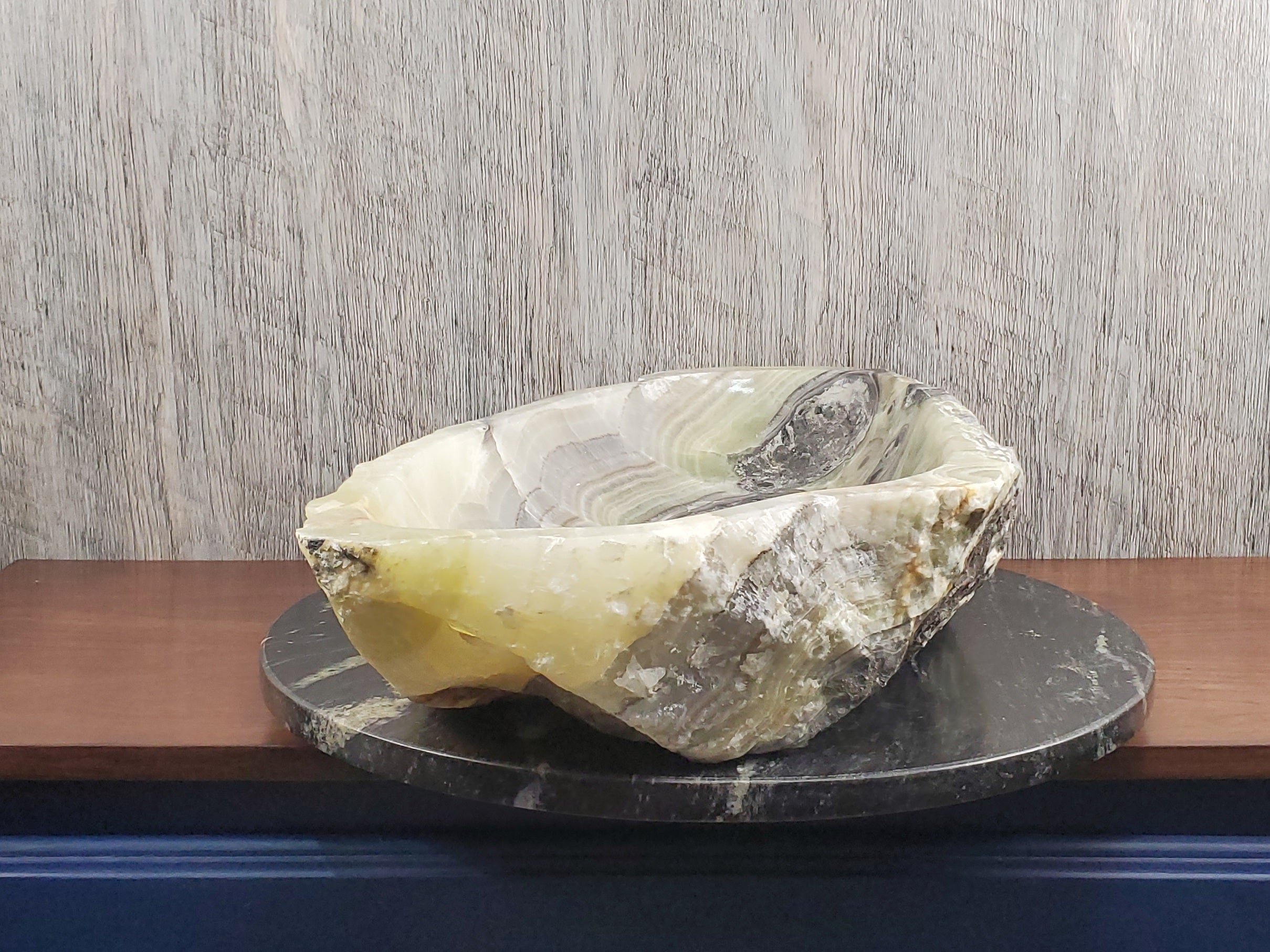 S24_16 Green Onyx Stone Vessel Bathroom Sink